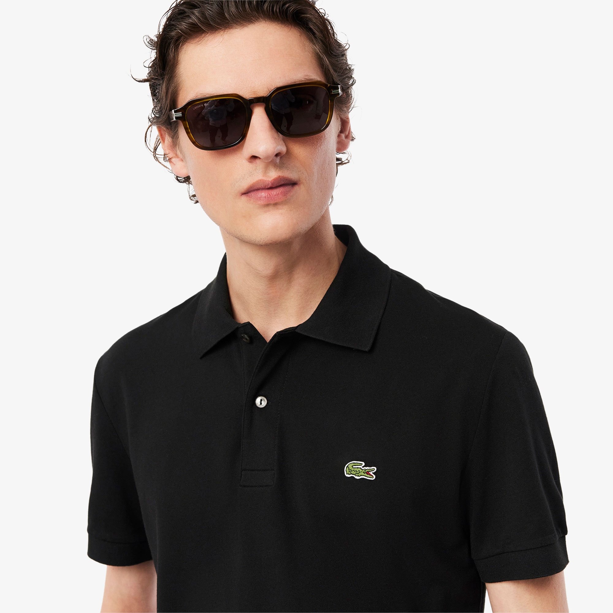 L.12.12 Light Erkek Classic Fit Siyah Polo
