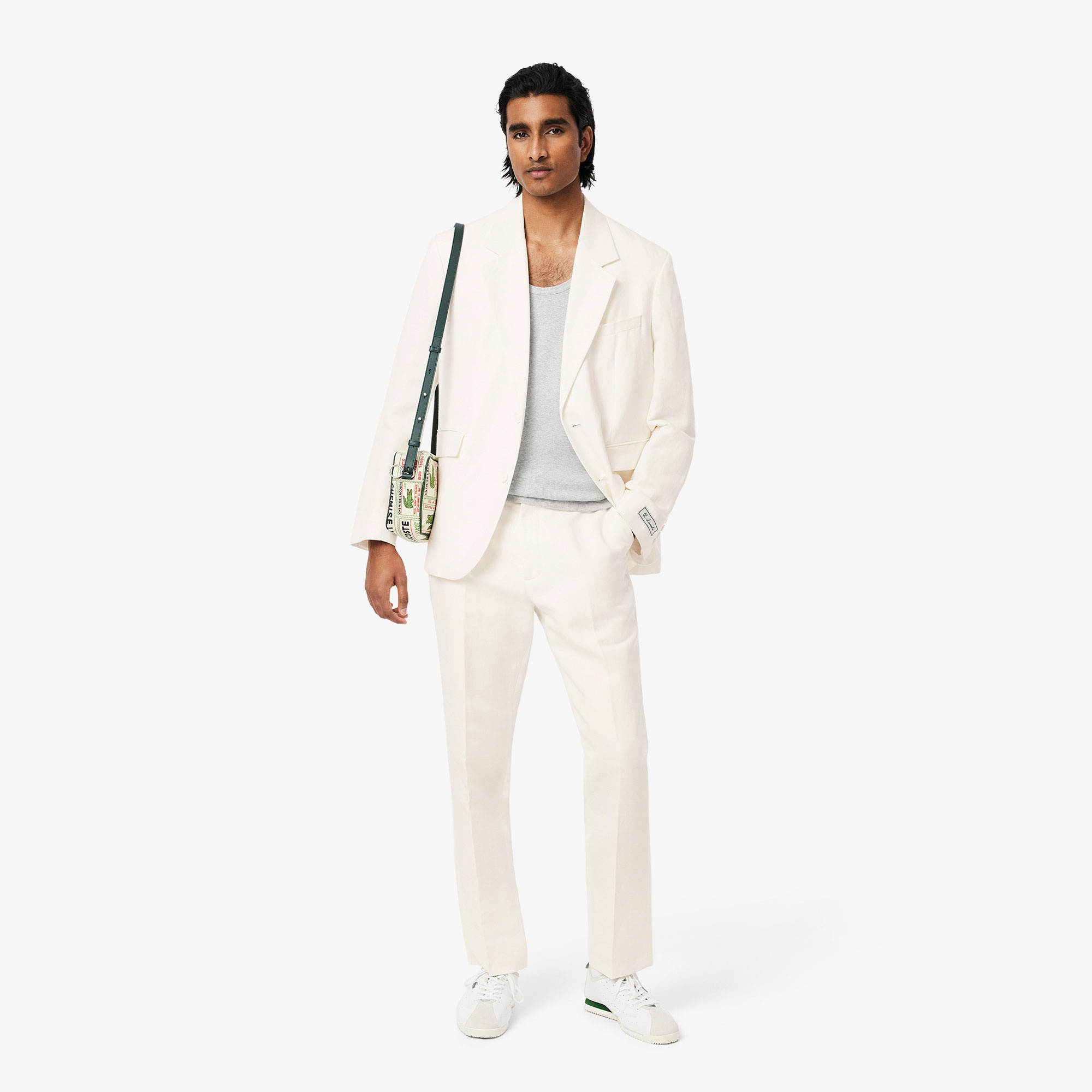 Lacoste Erkek Regular Fit Keten Beyaz Pantolon