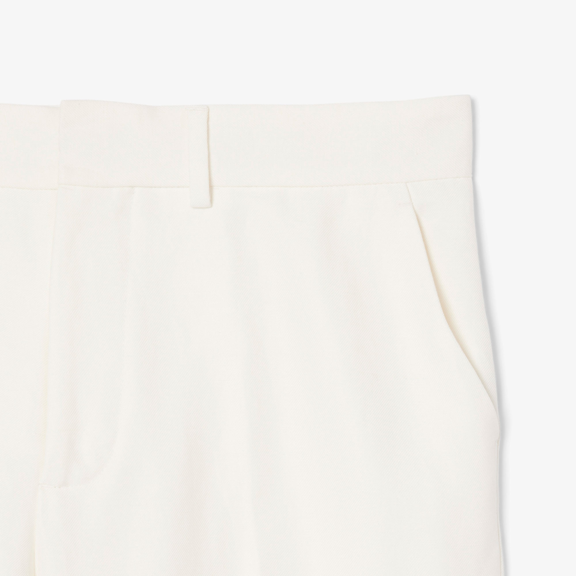 Lacoste Erkek Regular Fit Keten Beyaz Pantolon