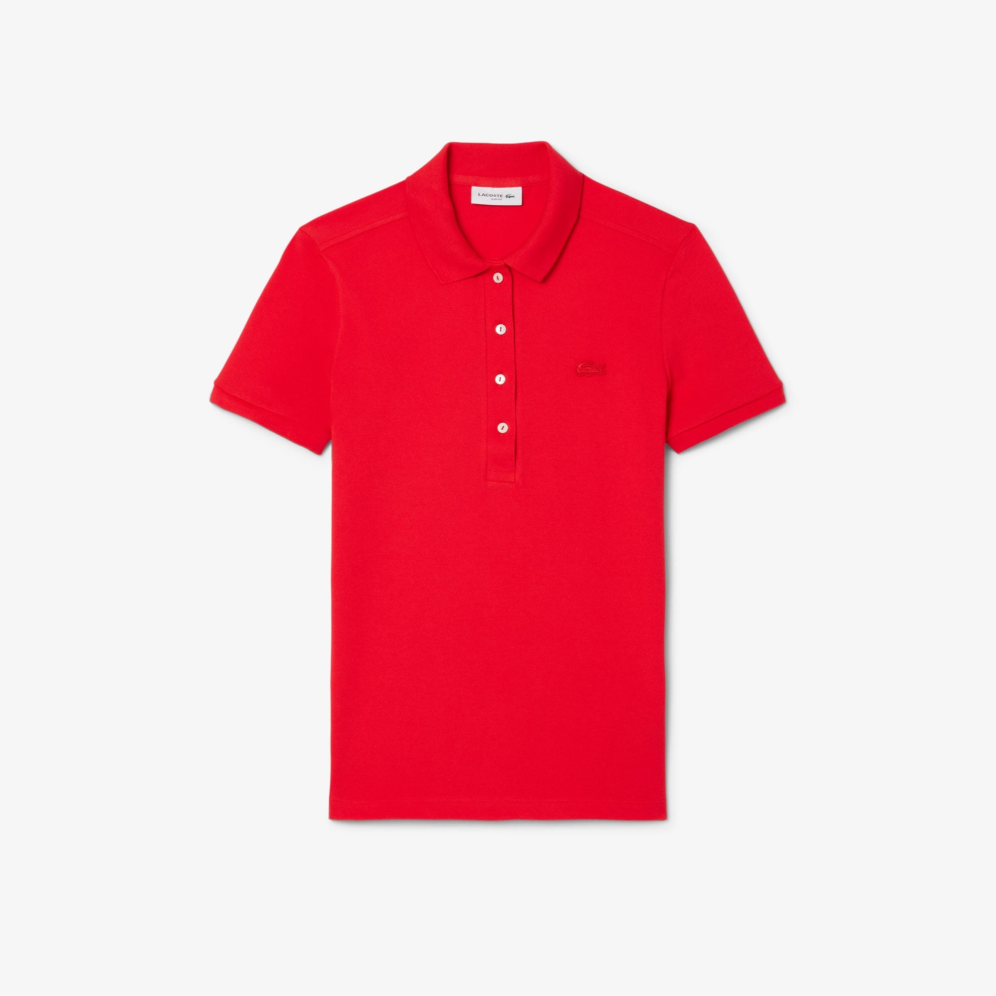 L.12.D Kadın Slim Fit Kırmızı Polo