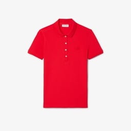 L.12.D Kadın Slim Fit Kırmızı Polo Kırmızı