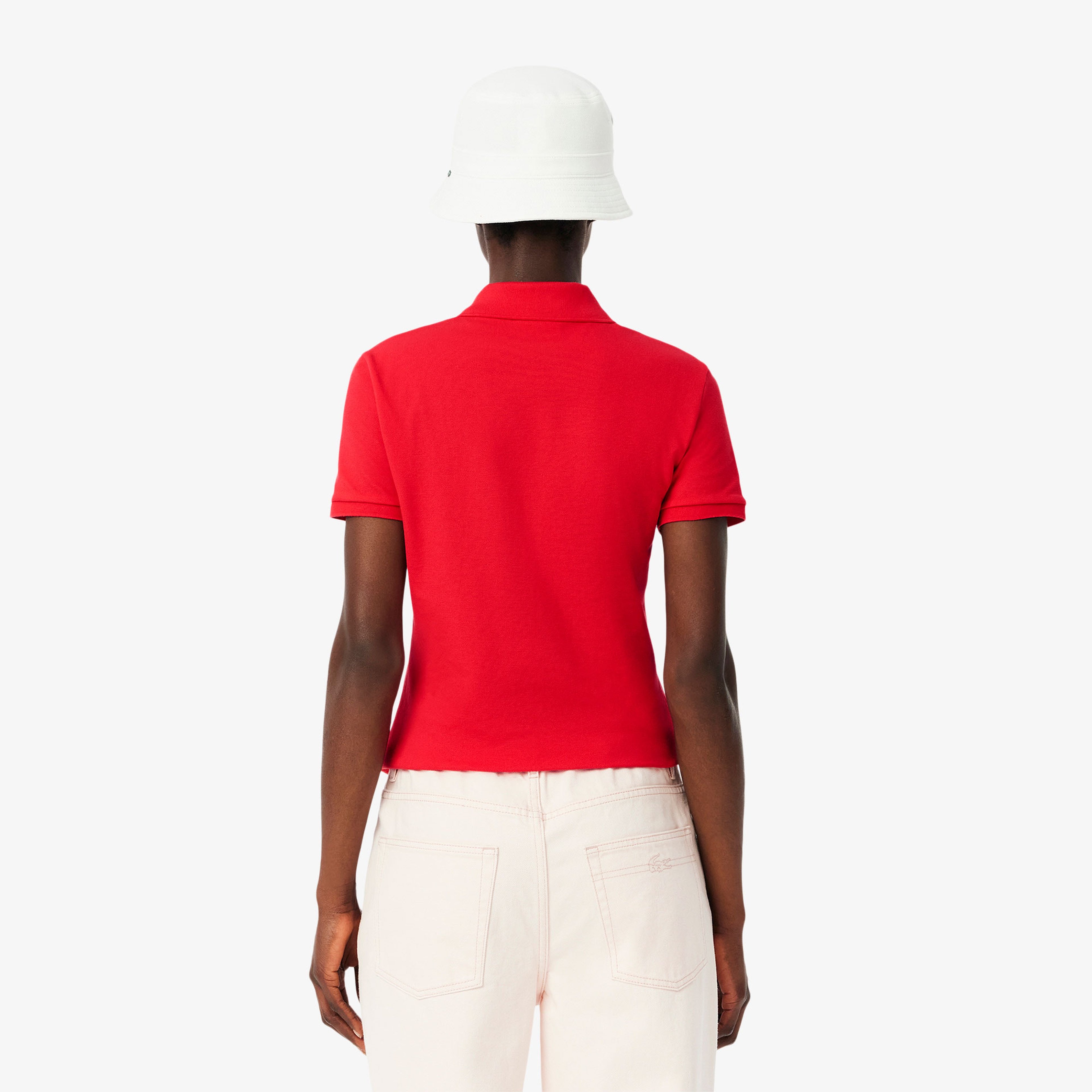 L.12.D Kadın Slim Fit Kırmızı Polo