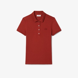 Lacoste L.12.D Kadın Slim Fit Bordo Polo Bordo