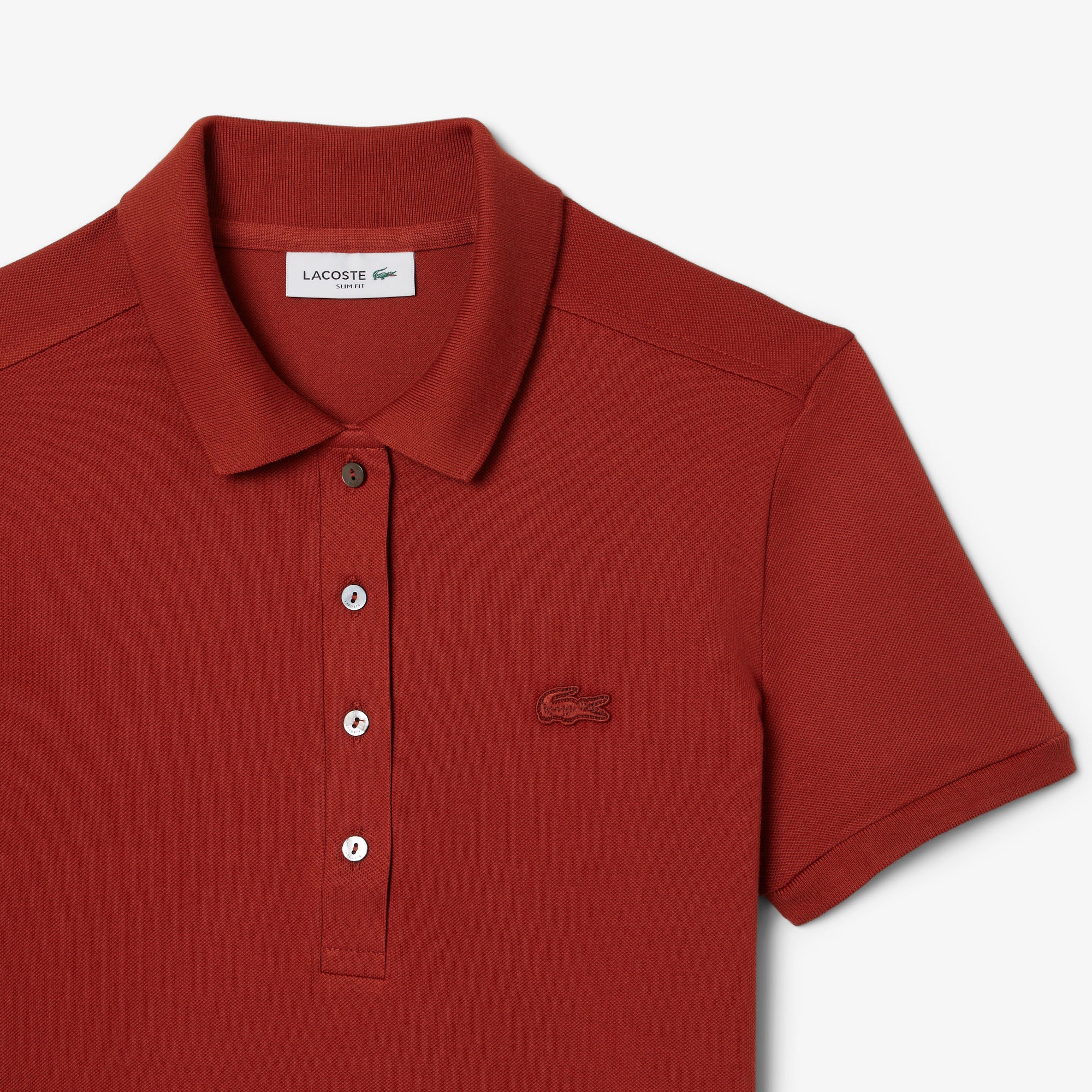 Lacoste L.12.D Kadın Slim Fit Bordo Polo