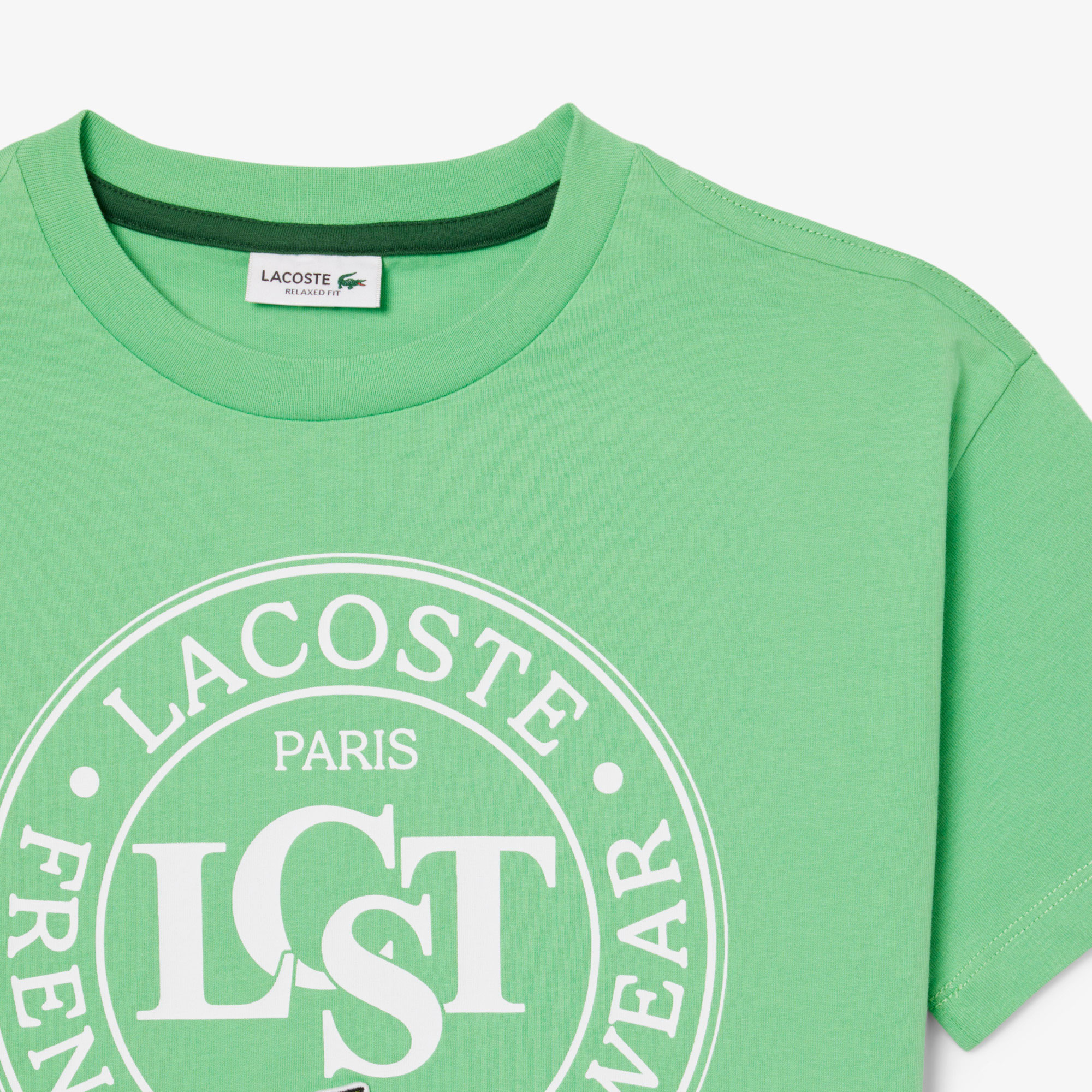 Lacoste Çocuk Bisiklet Yaka Baskılı Yeşil T-shirt görsel 7
