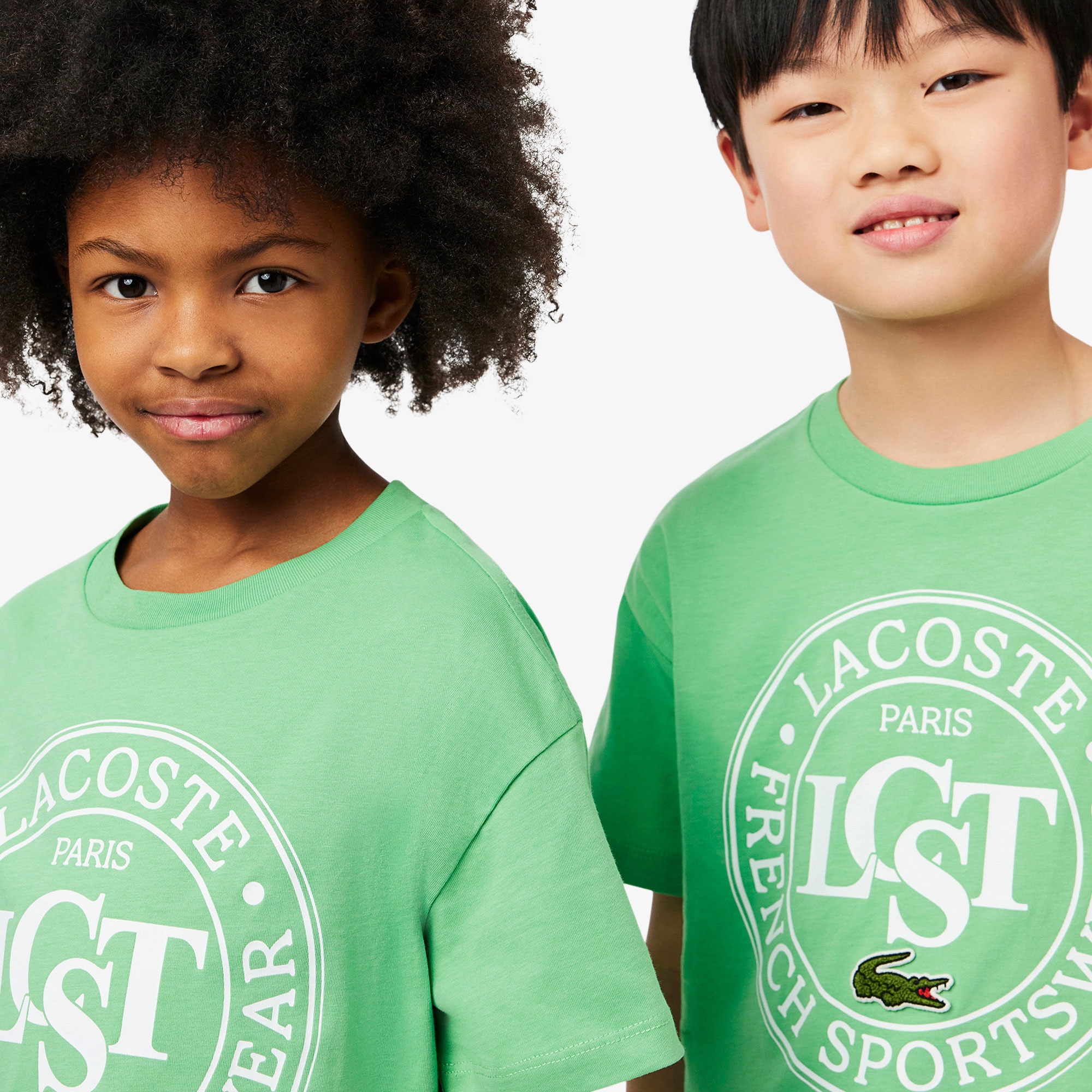 Lacoste Çocuk Bisiklet Yaka Baskılı Yeşil T-Shirt