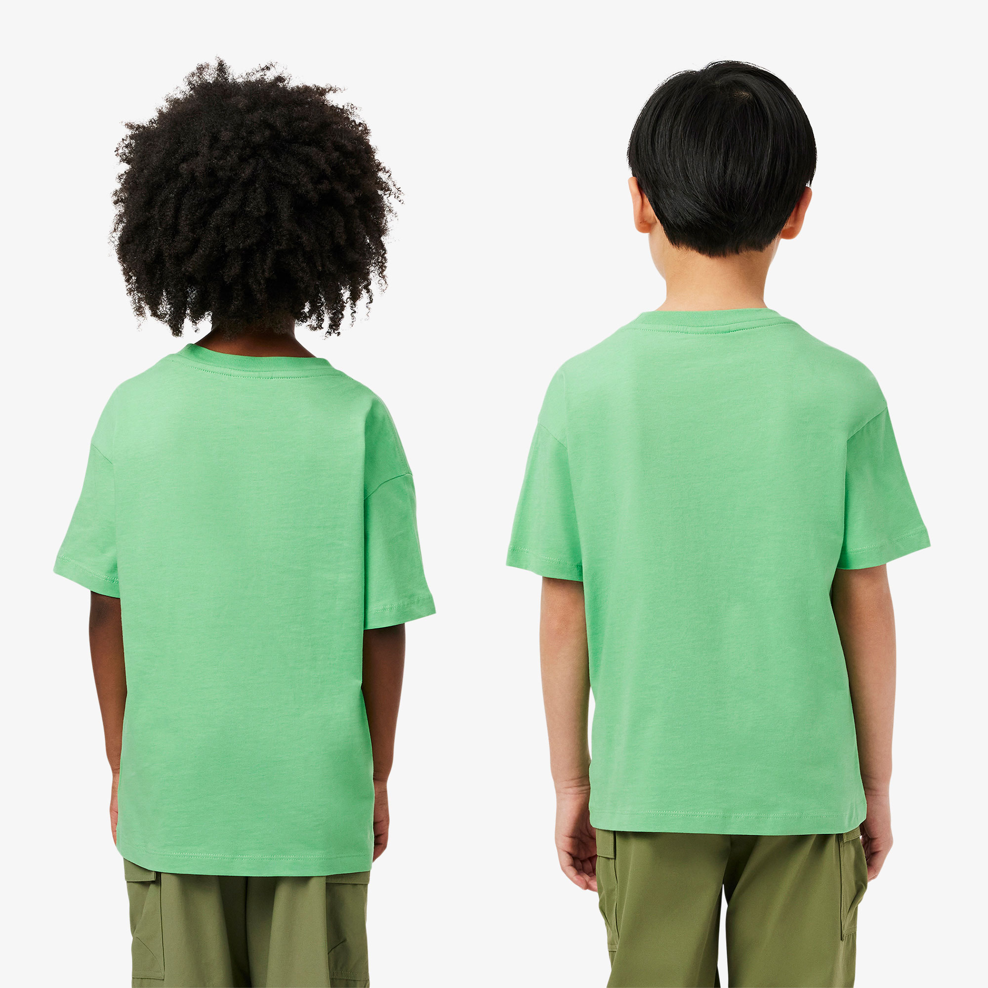 Lacoste Çocuk Bisiklet Yaka Baskılı Yeşil T-shirt görsel 3