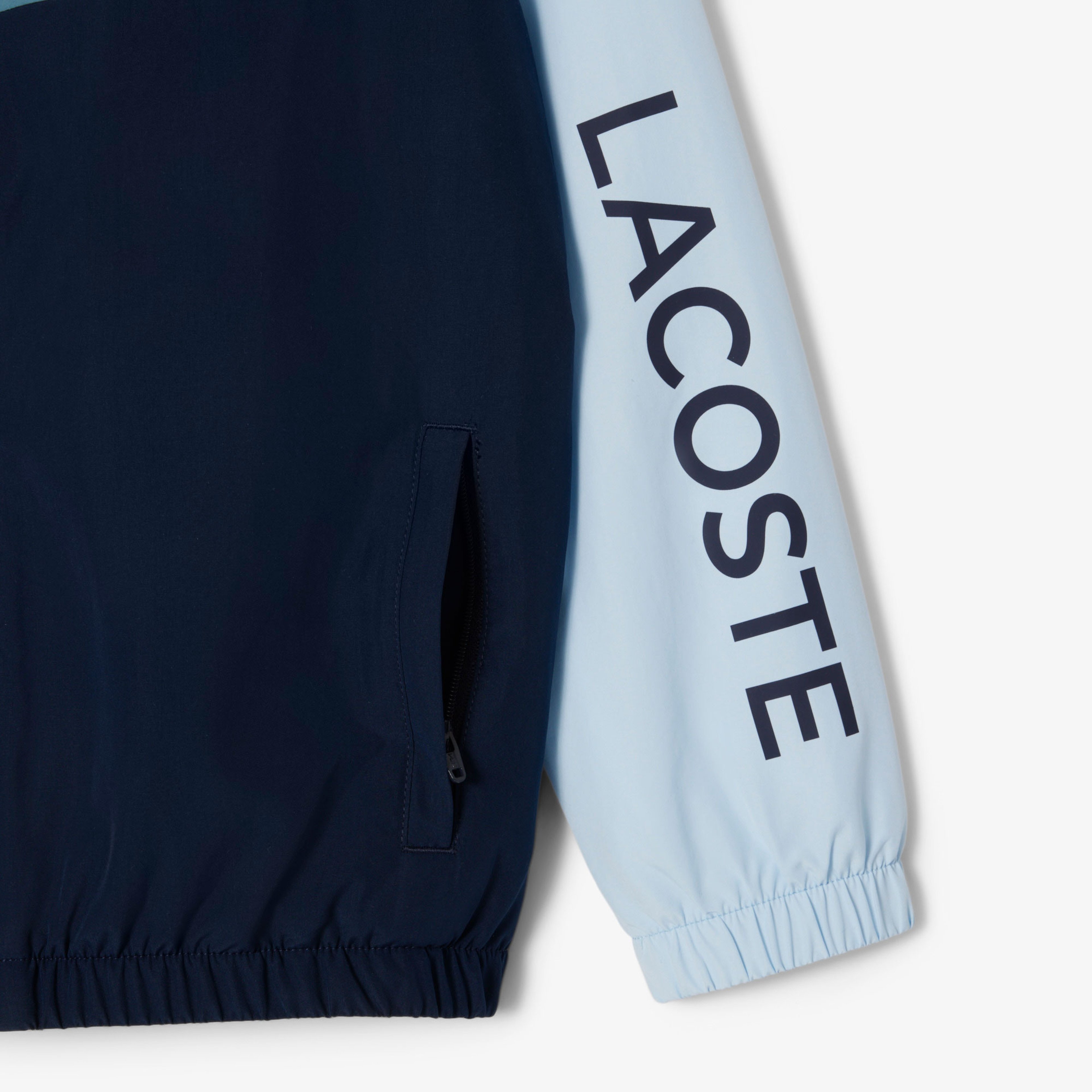 Çocuk Kapüşonlu Renk Bloklu Lacivert Ceket