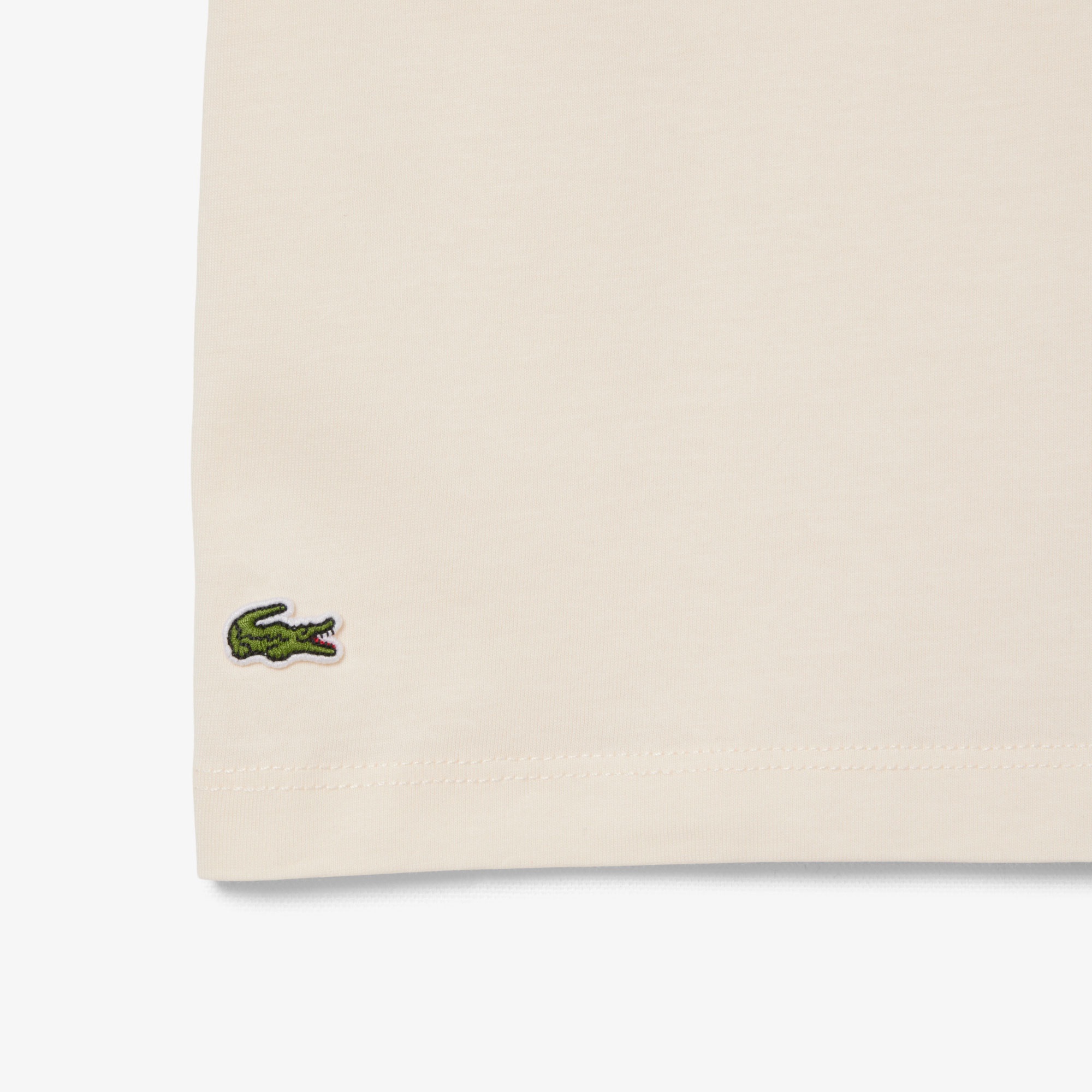 Lacoste Çocuk Bisiklet Yaka Desenli Krem T-Shirt