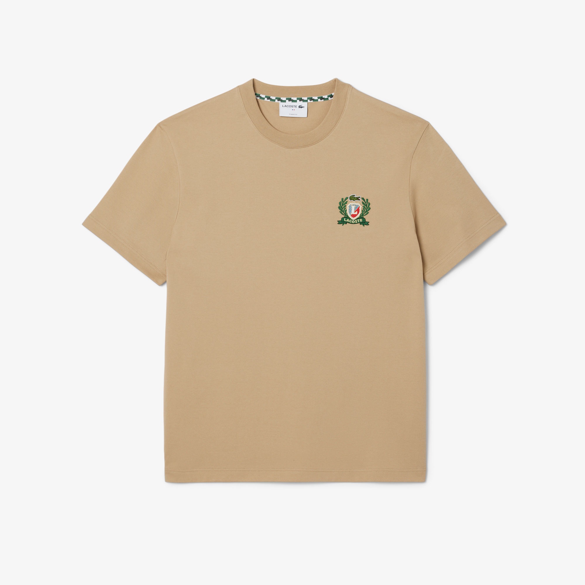 Lacoste Erkek Classic Fit Bisiklet Yaka Bej T-Shirt