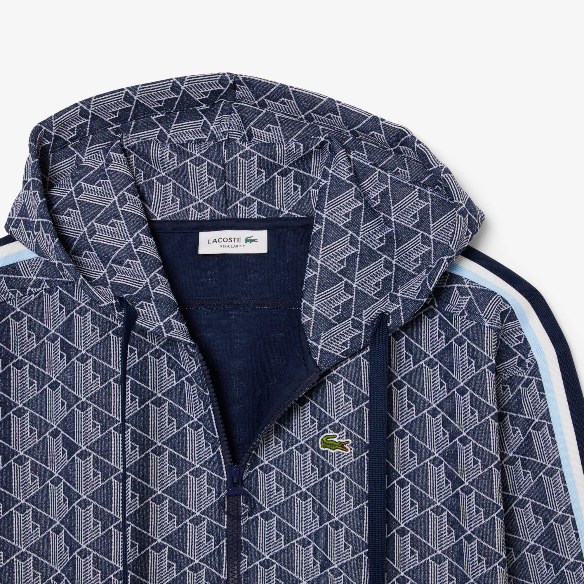 Lacoste Kadın Regular Fit Fermuarlı Monogram Lacivert Sweatshirt