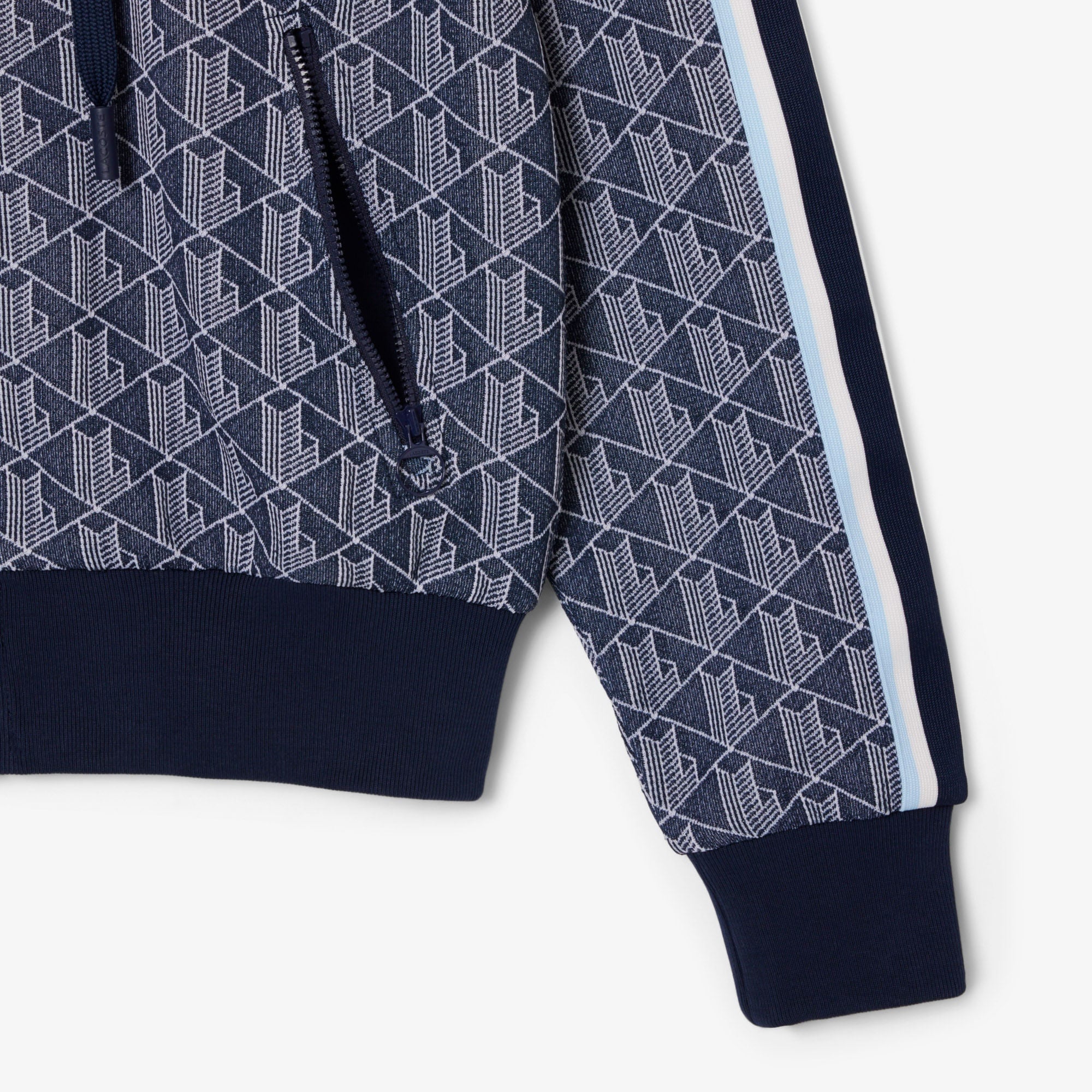 Lacoste Kadın Regular Fit Fermuarlı Monogram Lacivert Sweatshirt