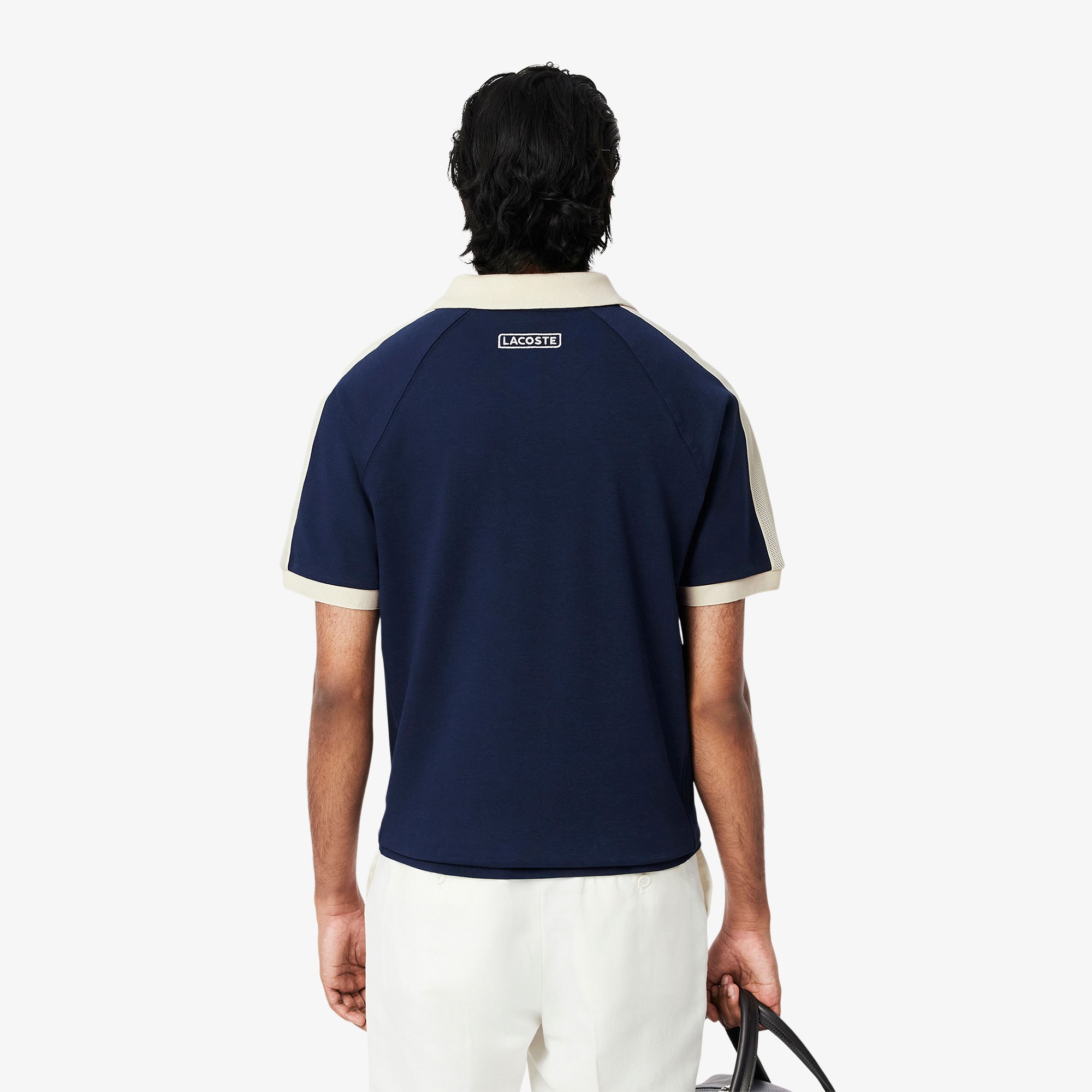 Lacoste Erkek Classic Fit Organik Pamuk Renk Bloklu Lacivert Polo