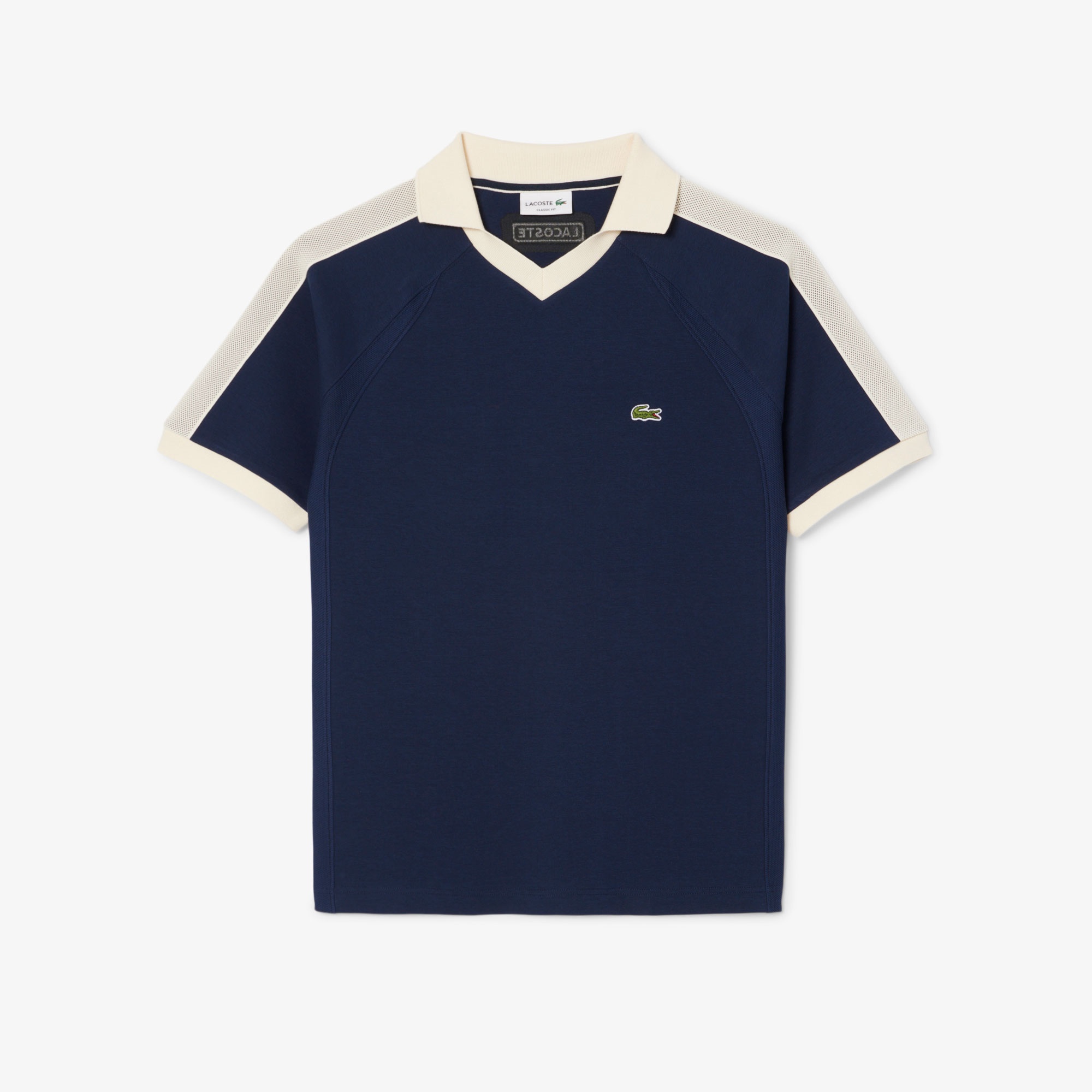 Lacoste Erkek Classic Fit Organik Pamuk Renk Bloklu Lacivert Polo