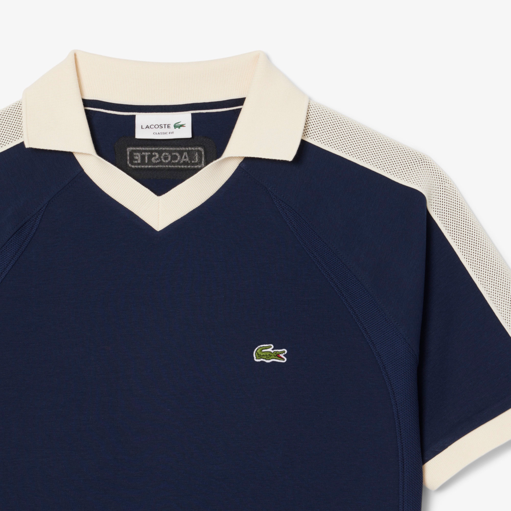 Lacoste Erkek Classic Fit Organik Pamuk Renk Bloklu Lacivert Polo