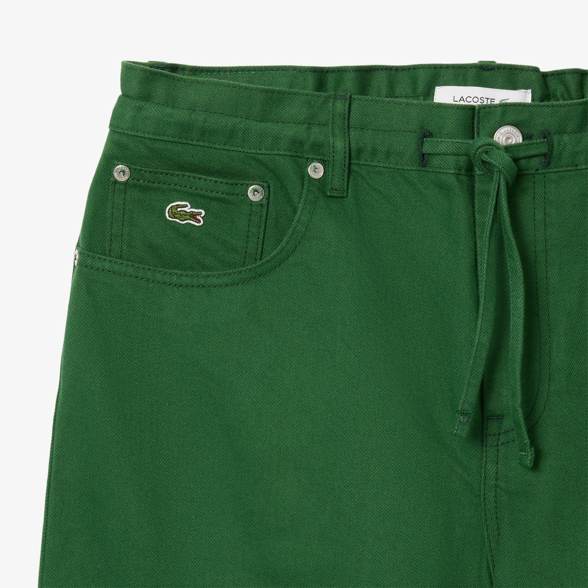 Lacoste Kadın Wide Leg Yeşil Jean Pantolon