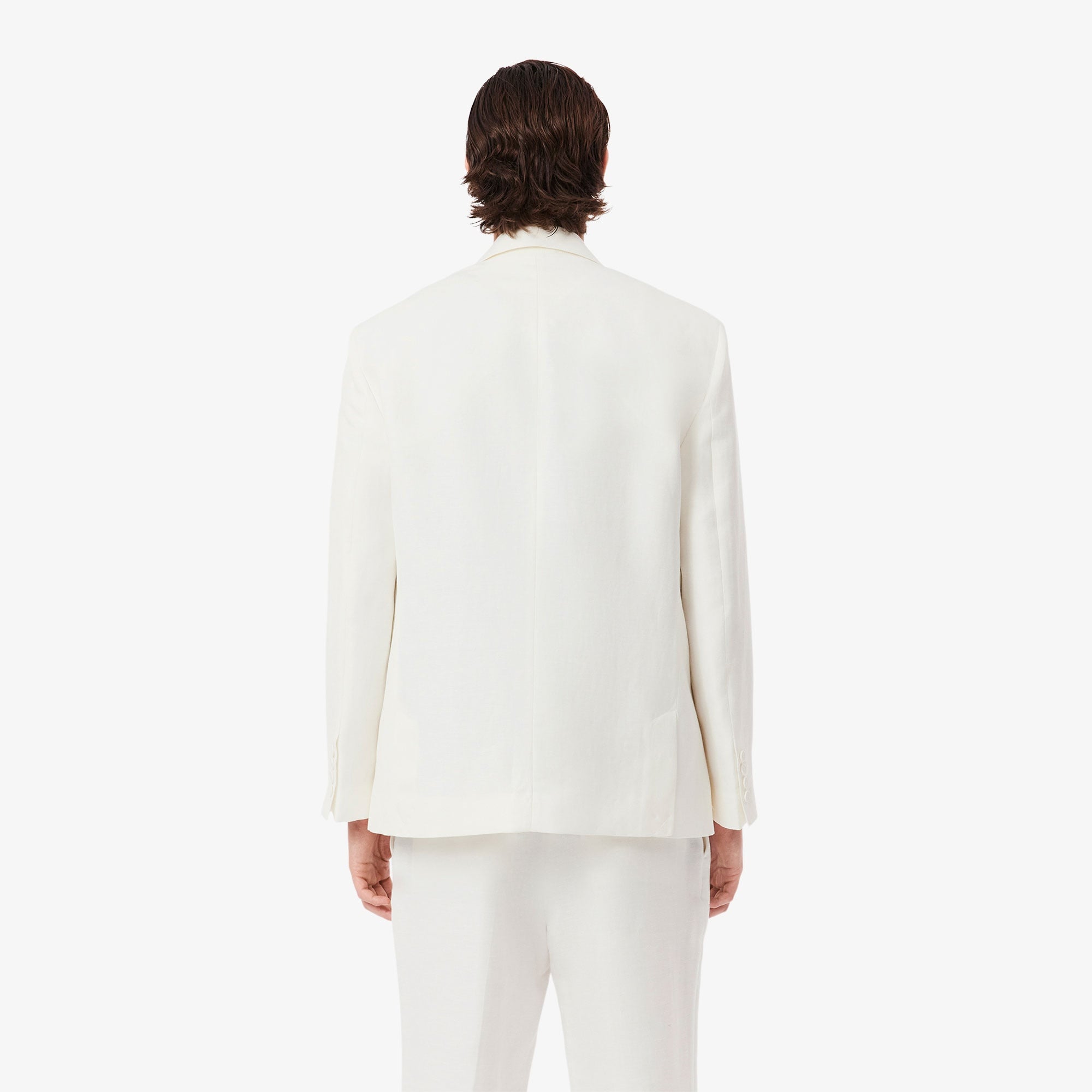 Lacoste Erkek Regular Fit Keten Beyaz Ceket