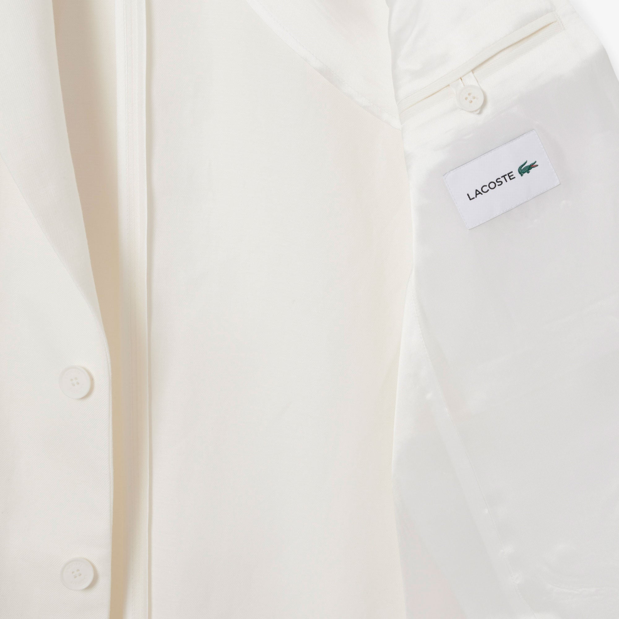 Lacoste Erkek Regular Fit Keten Beyaz Ceket