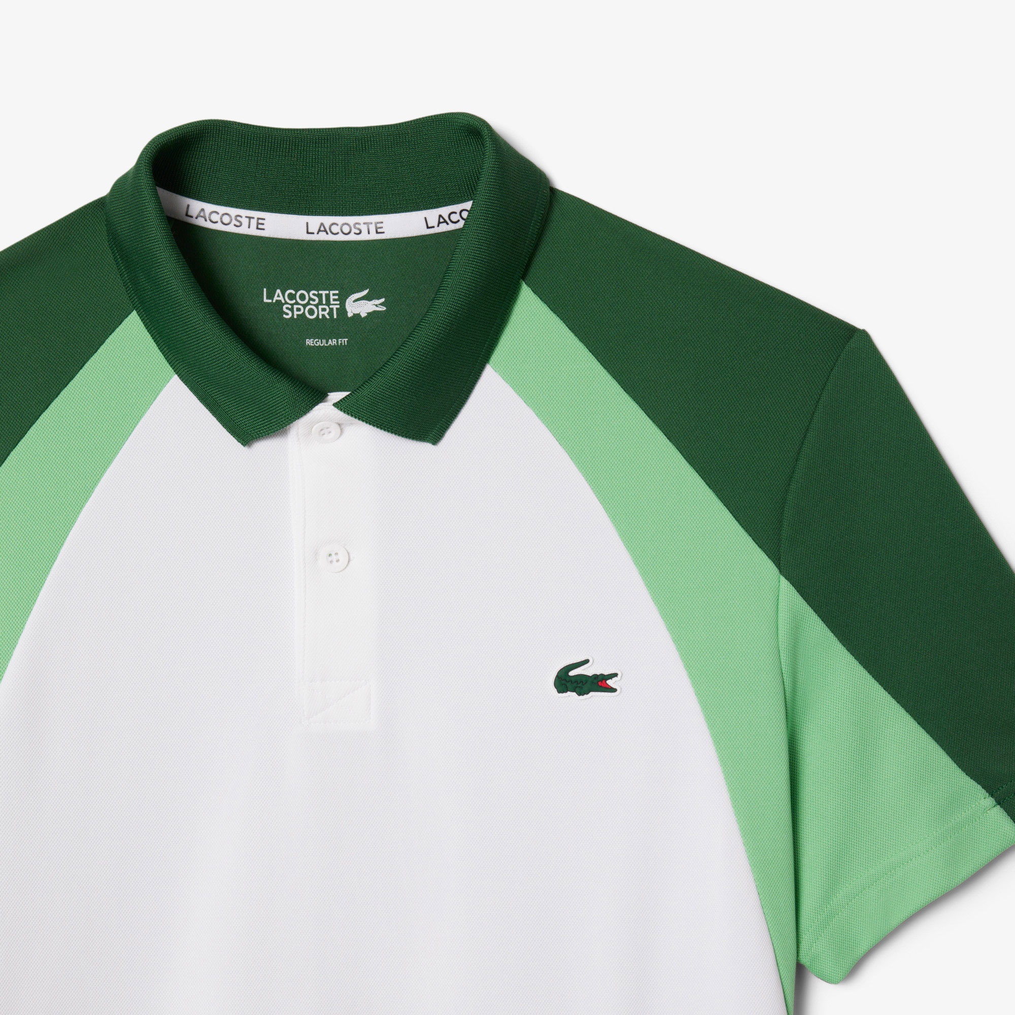 Lacoste SPORT Erkek Regular Fit Renk Bloklu Beyaz Polo