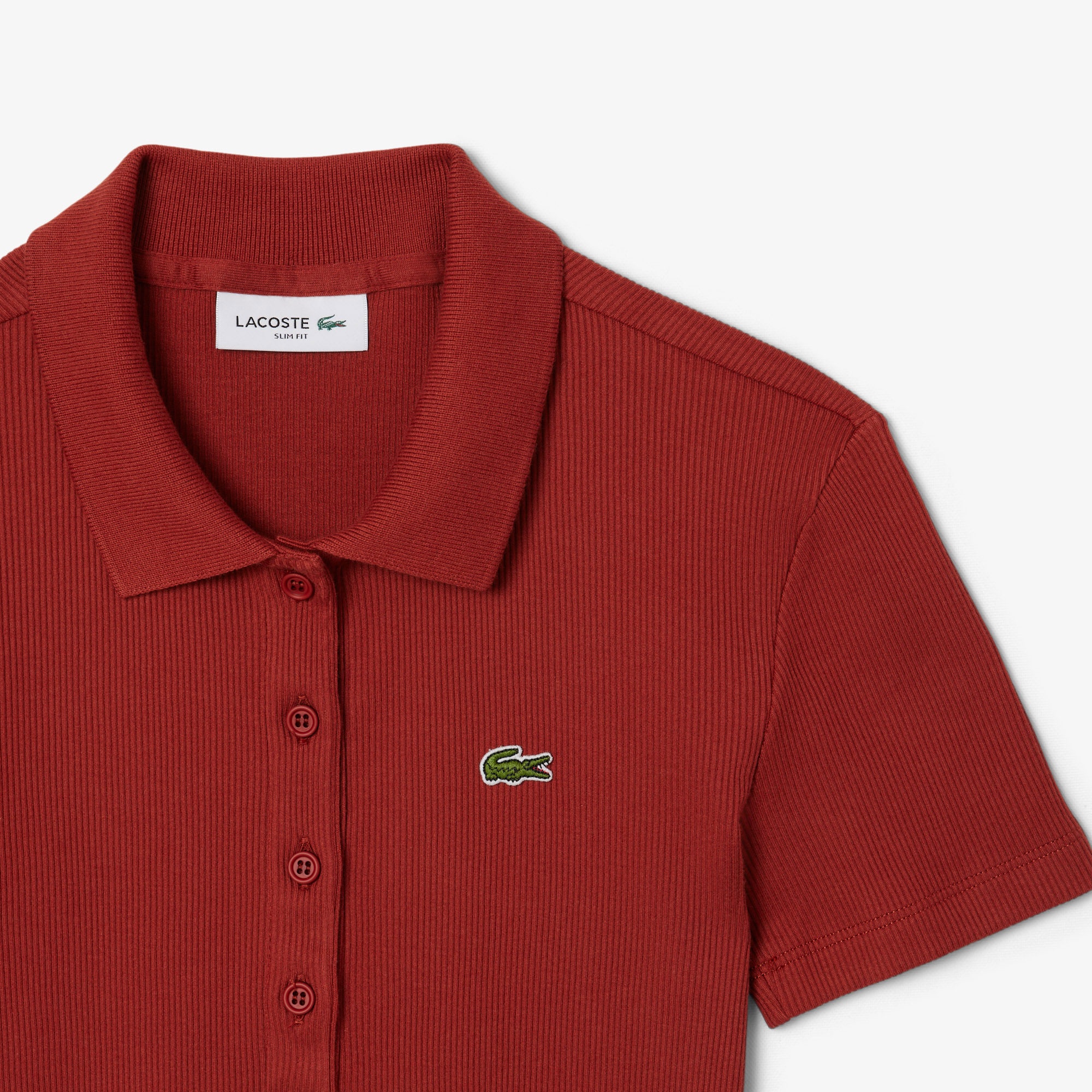 Lacoste L.12.D Kadın Slim Fit Organik Pamuk Kırmızı Polo