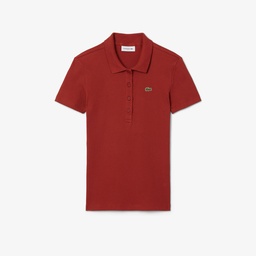 Lacoste L.12.D Kadın Slim Fit Organik Pamuk Kırmızı Polo Kırmızı