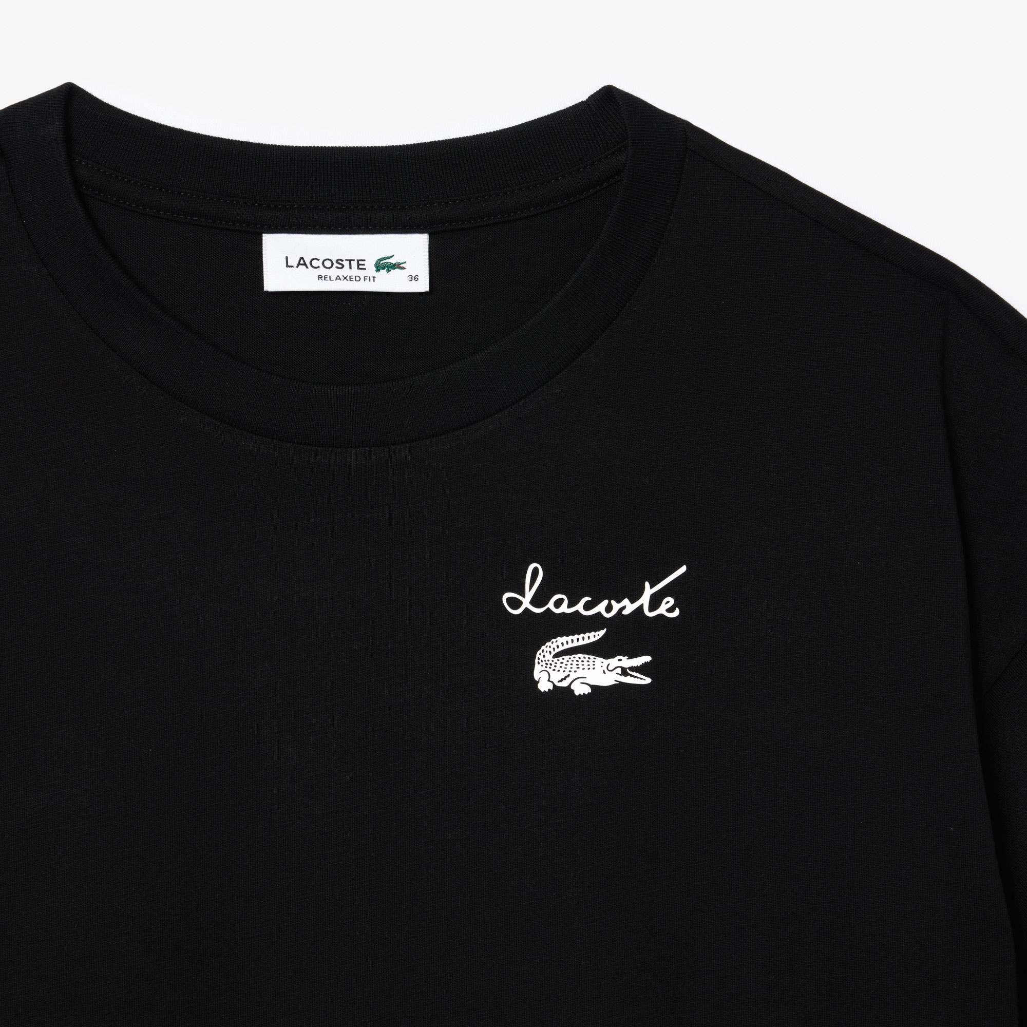 Lacoste Kadın Bisiklet Yaka Siyah T-Shirt