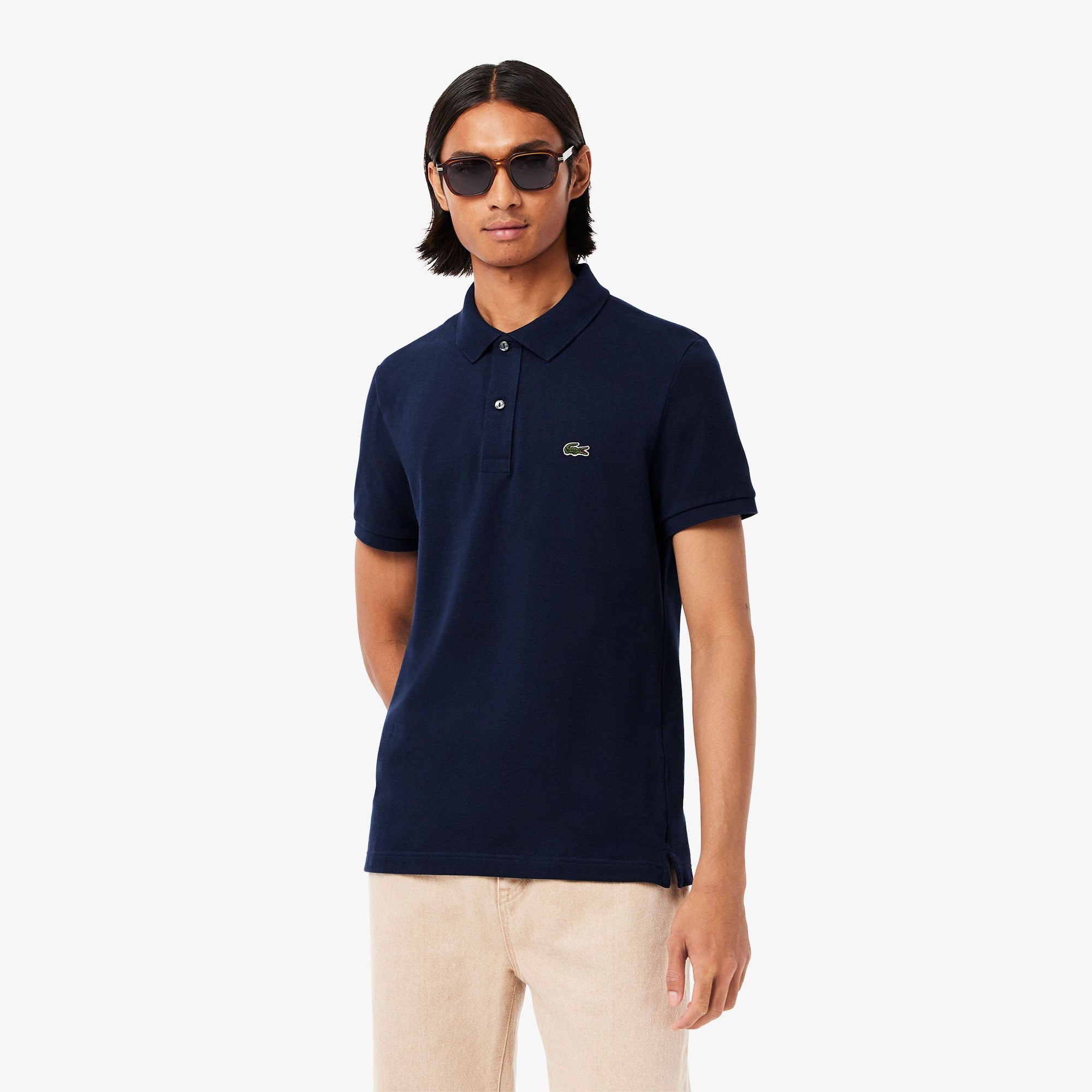 L.12.12 Erkek Slim Fit Lacivert Polo