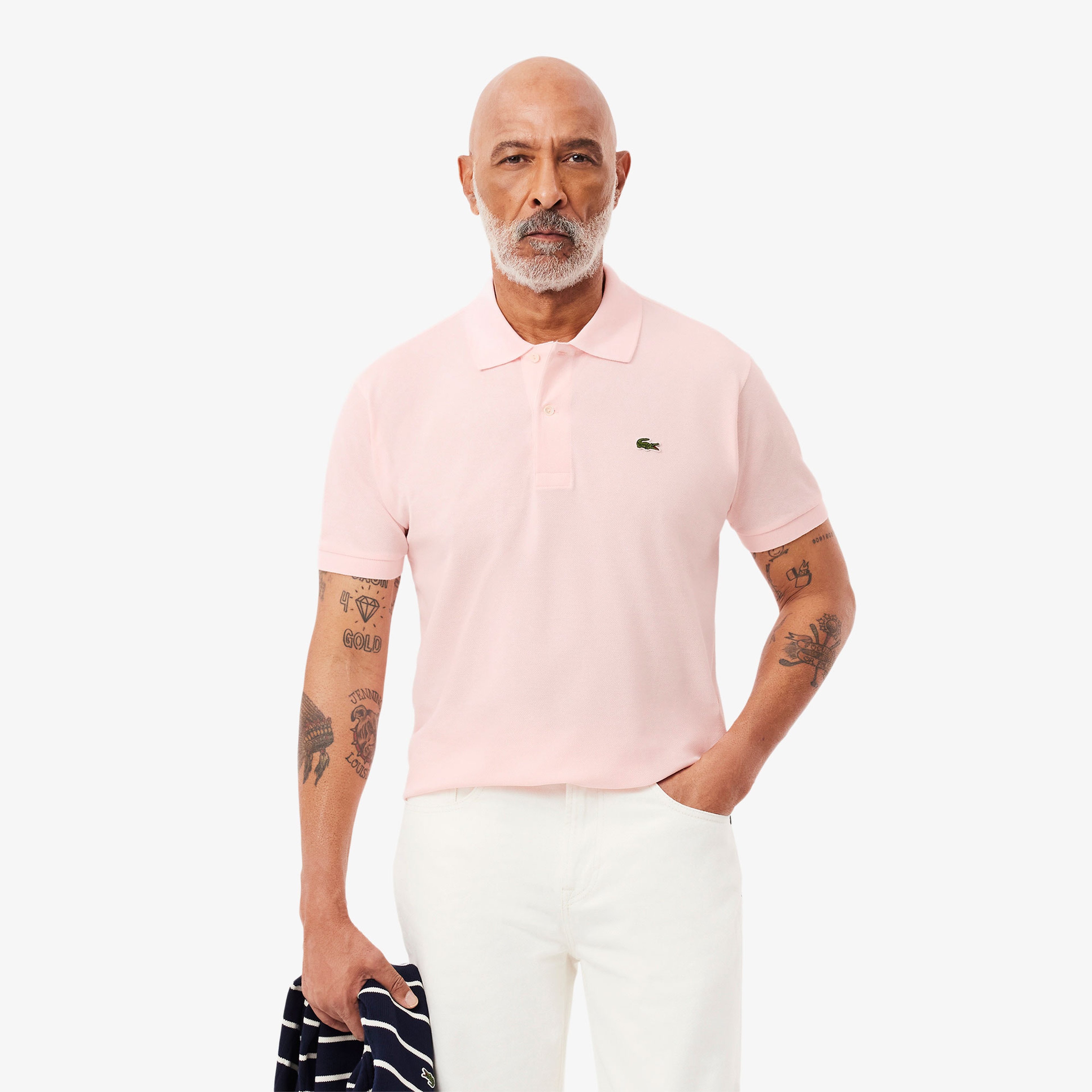 L.12.12 Erkek Classic Fit Açık Pembe Polo