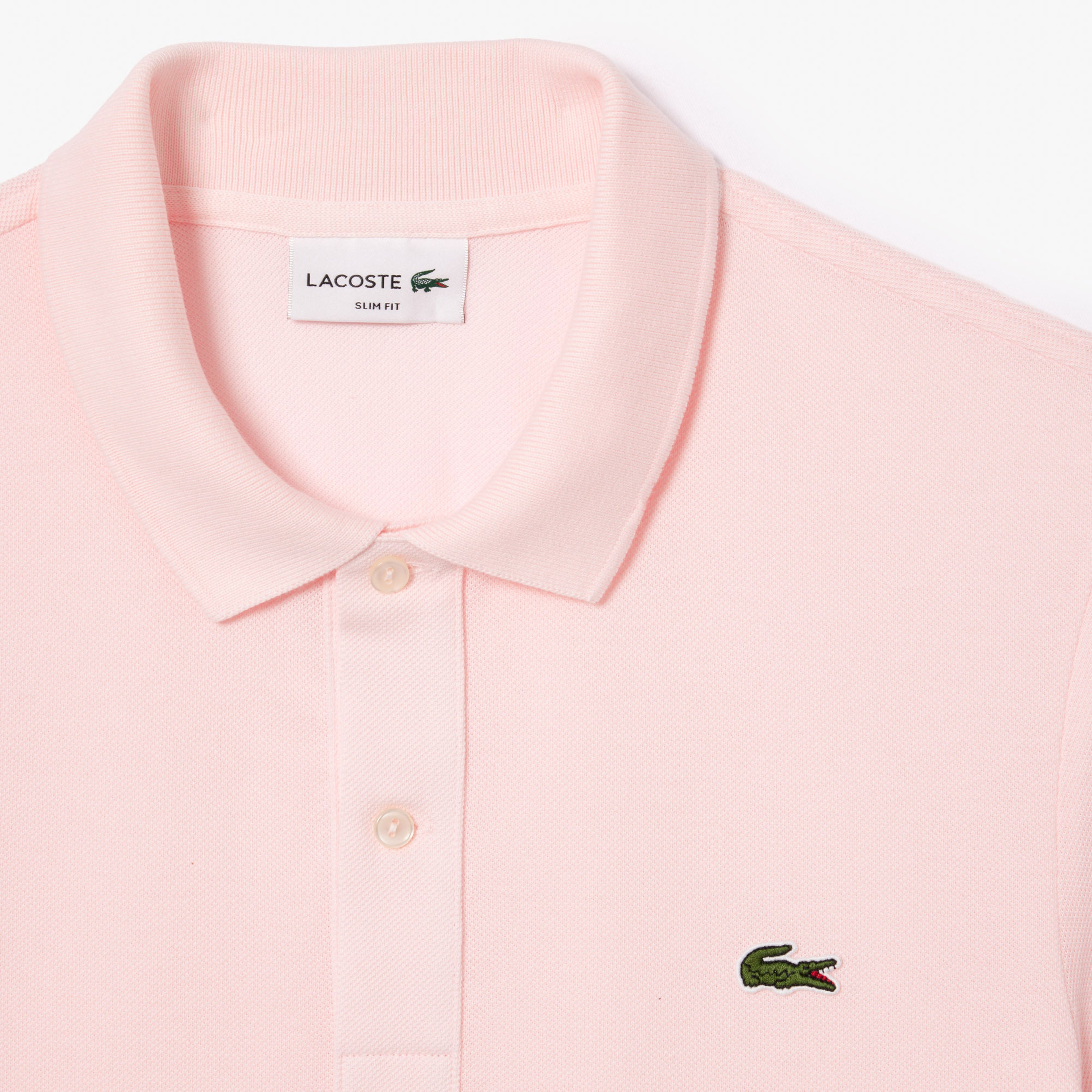 L.12.12 Erkek Slim Fit Açık Pembe Polo