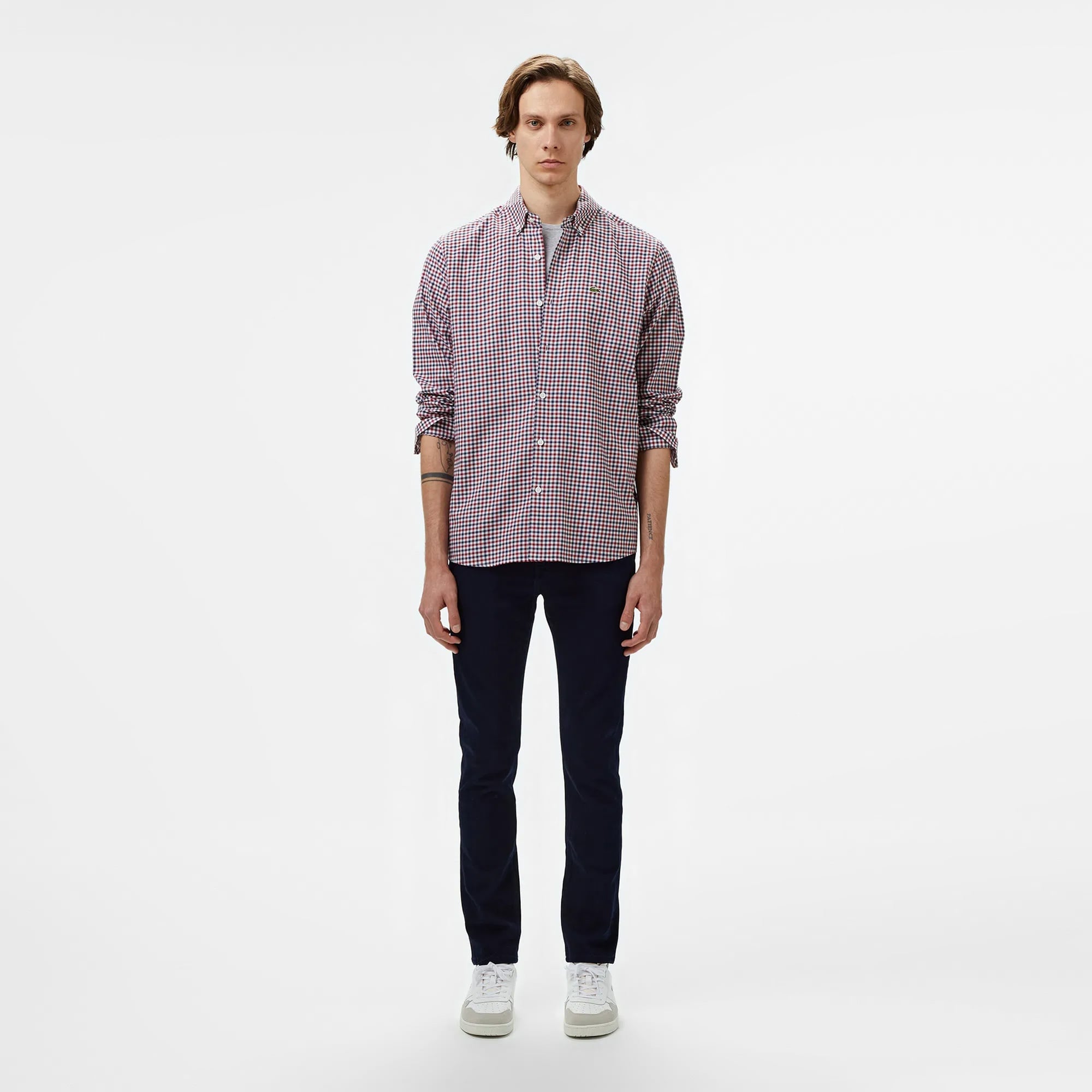 Lacoste Erkek Regular Fit Kareli Kırmızı Gömlek