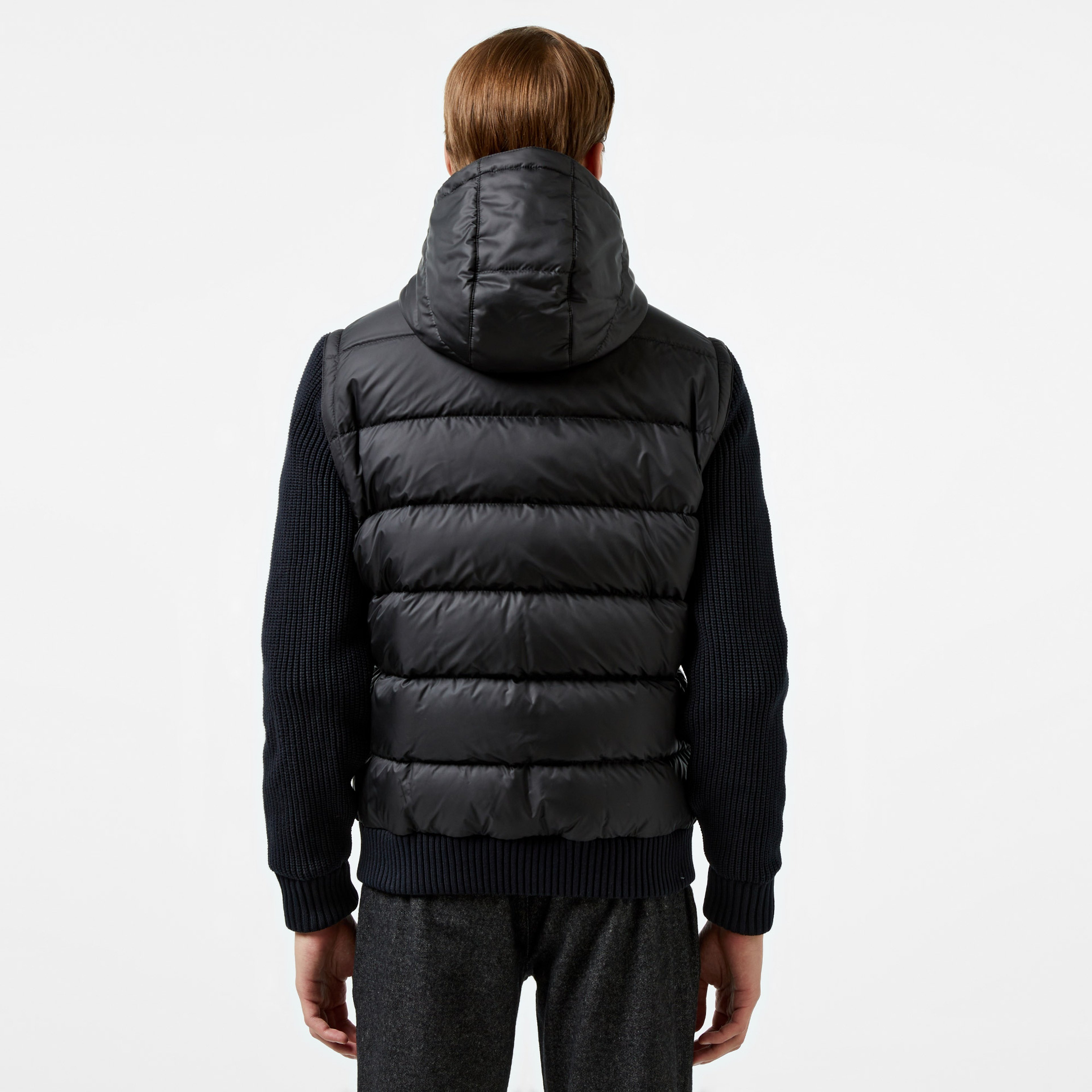 Erkek Slim Fit Kapüşonlu Siyah Mont