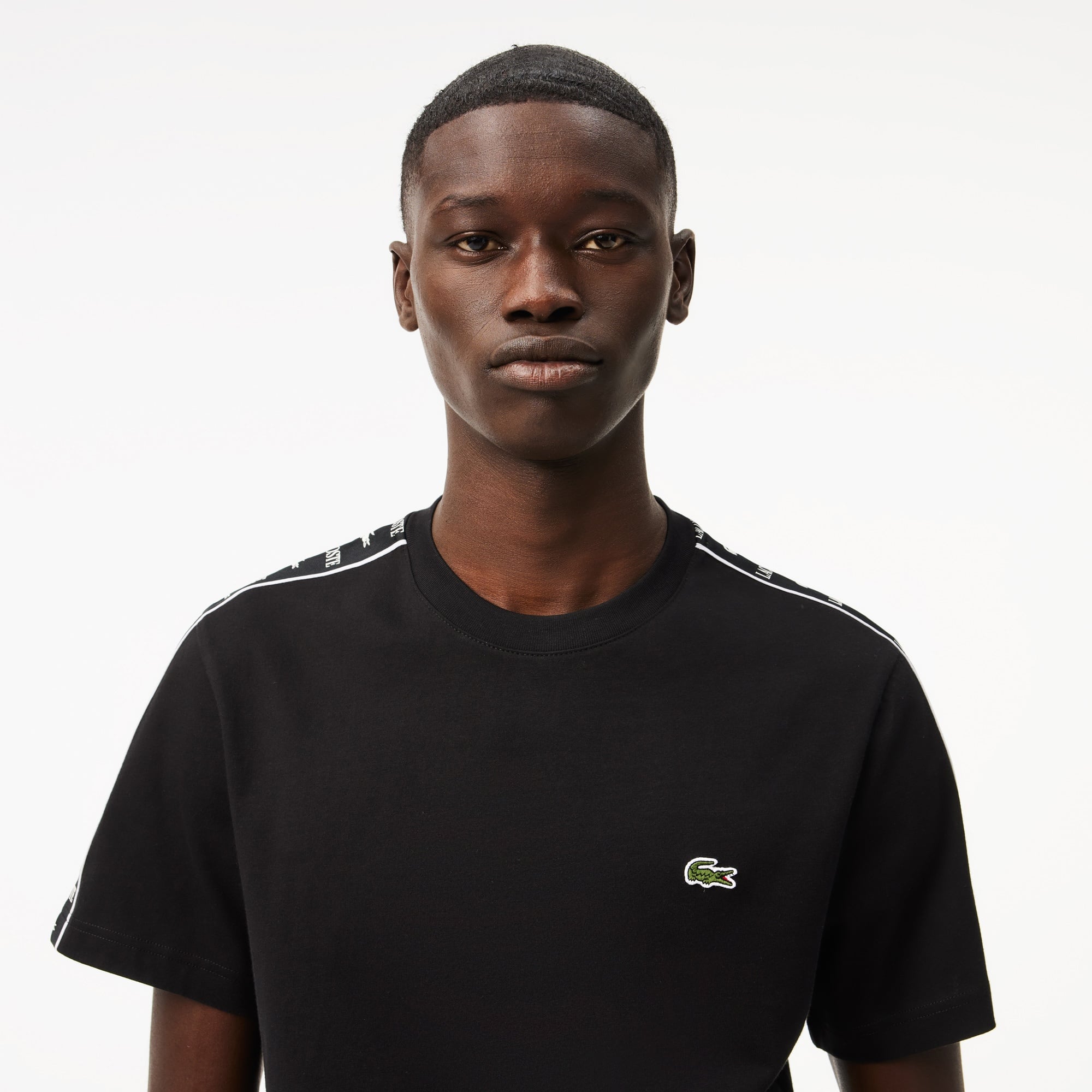 Lacoste Erkek Regular Fit Bisiklet Yaka Baskılı Siyah T-Shirt