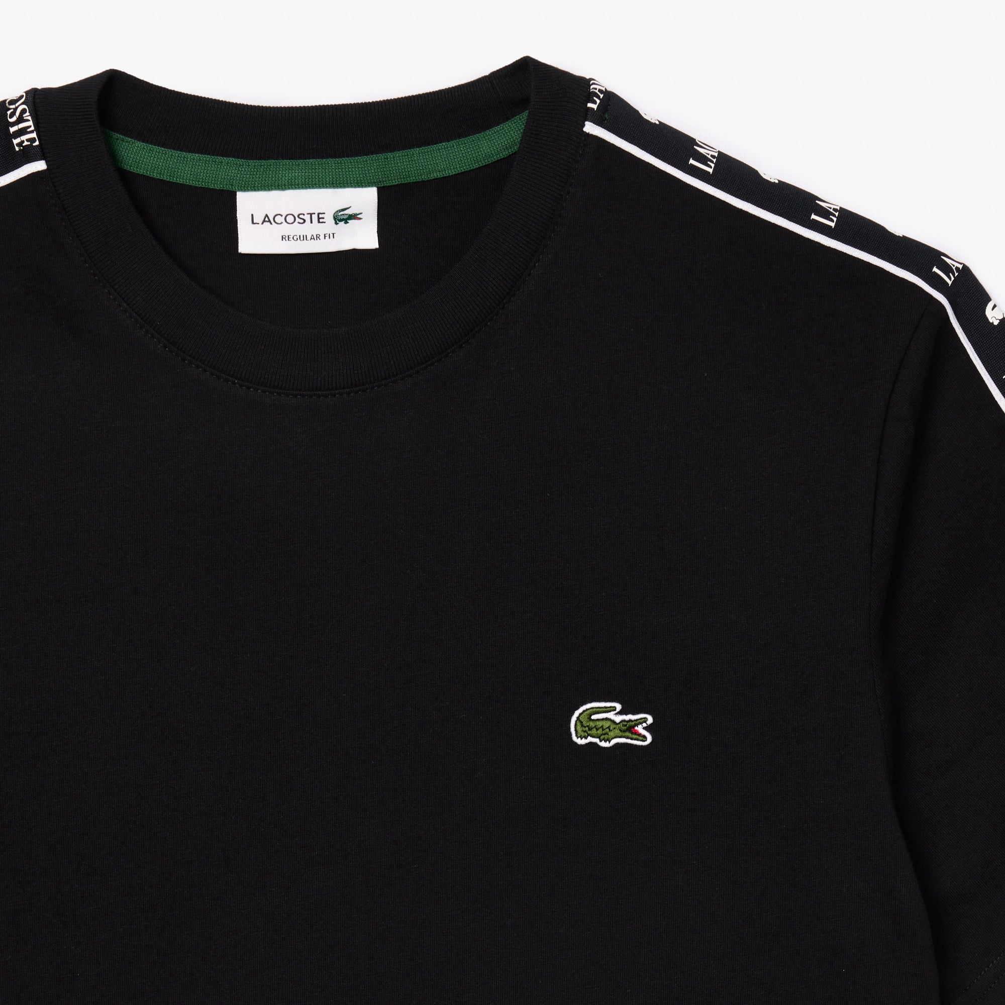 Lacoste Erkek Regular Fit Bisiklet Yaka Baskılı Siyah T-Shirt