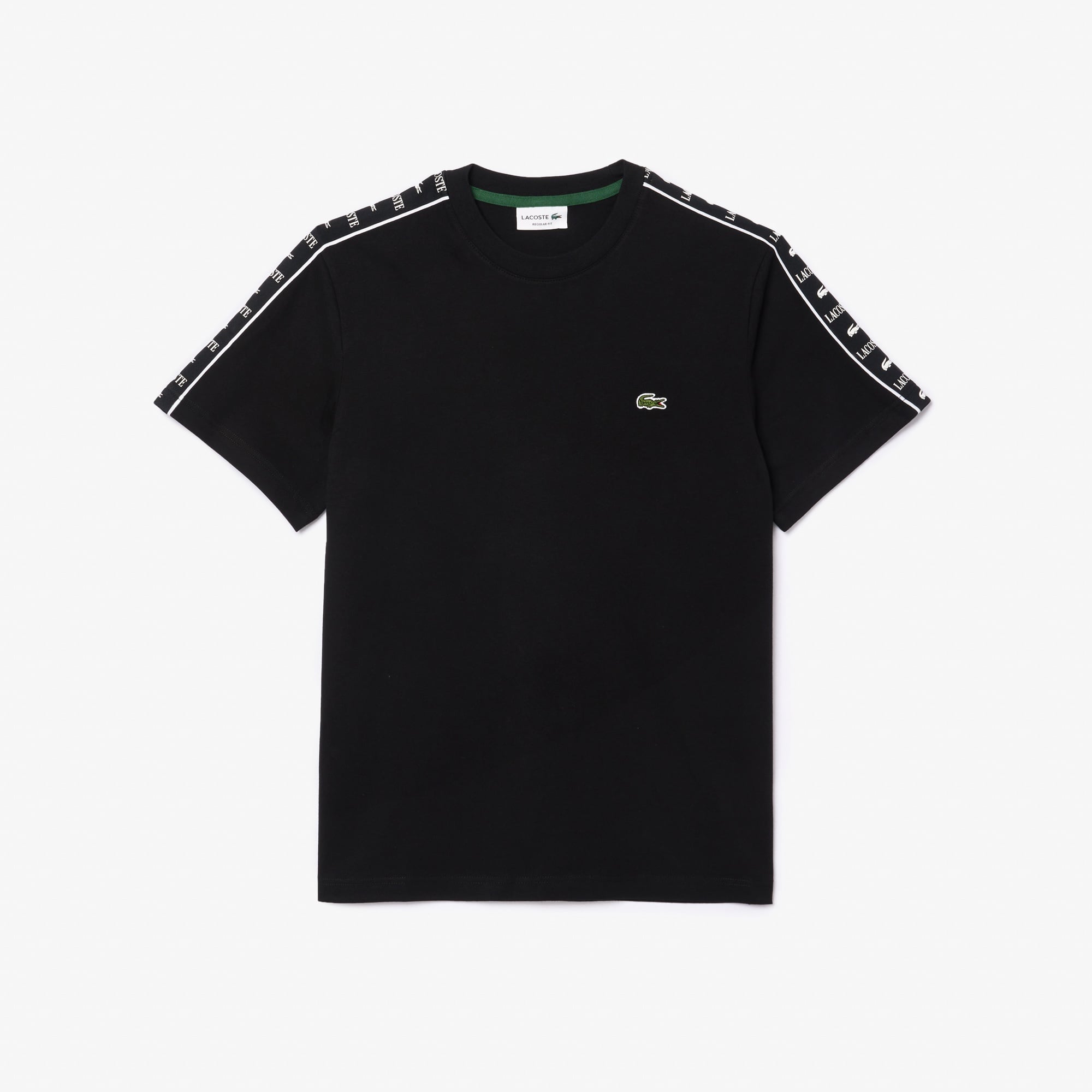 Lacoste Erkek Regular Fit Bisiklet Yaka Baskılı Siyah T-Shirt