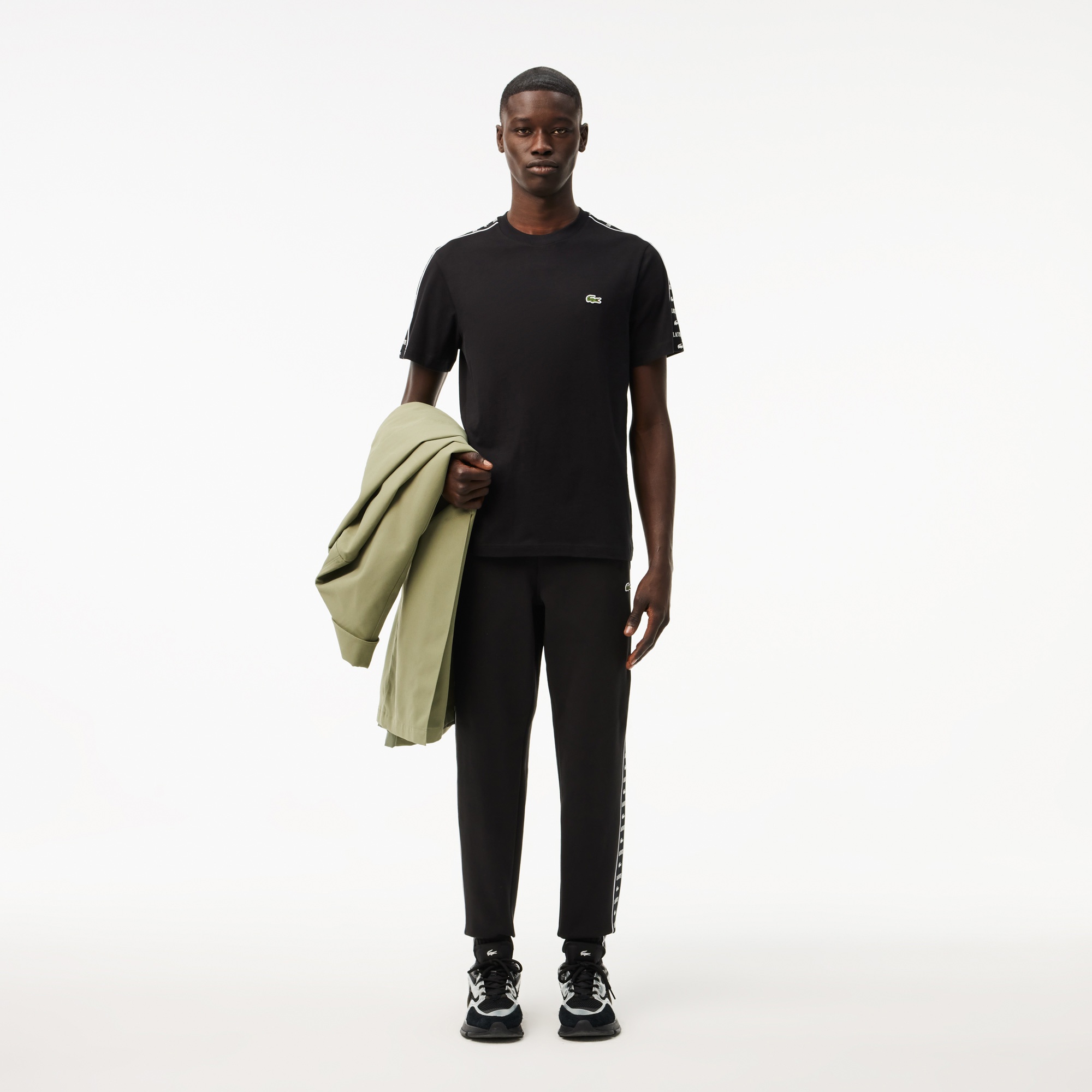 Lacoste Erkek Regular Fit Bisiklet Yaka Baskılı Siyah T-Shirt