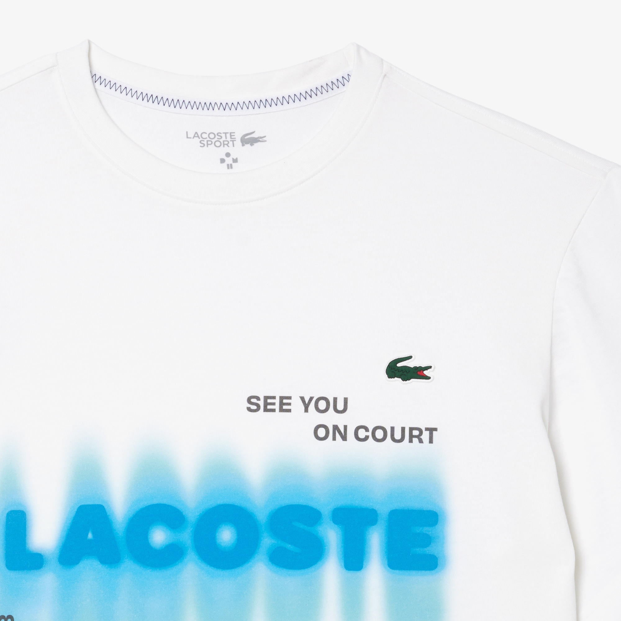 Lacoste x DANIIL MEDVEDEV Erkek Regular Fit Bisiklet Yaka Baskılı Beyaz T-Shirt