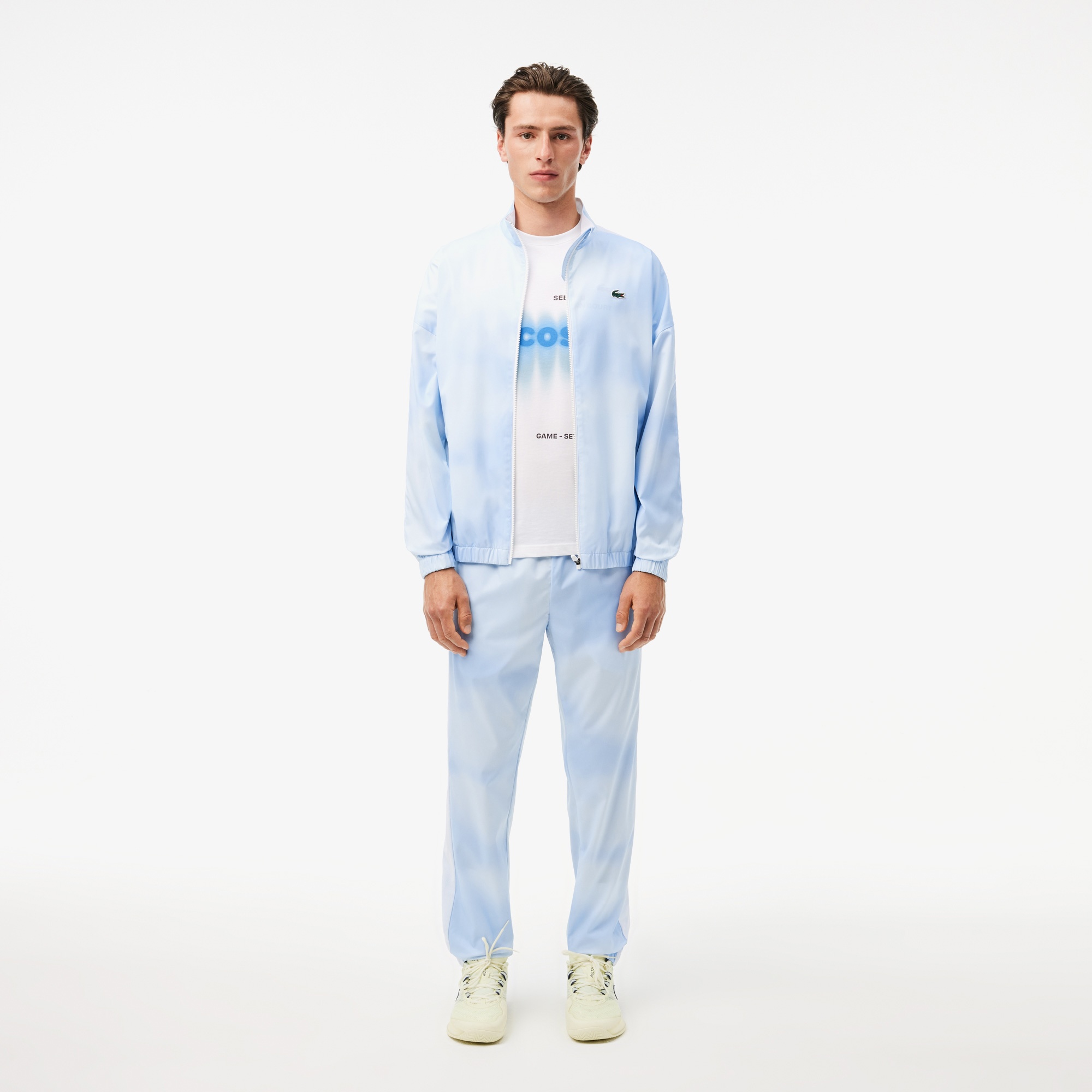 Lacoste x DANIIL MEDVEDEV Erkek Regular Fit Bisiklet Yaka Baskılı Beyaz T-Shirt