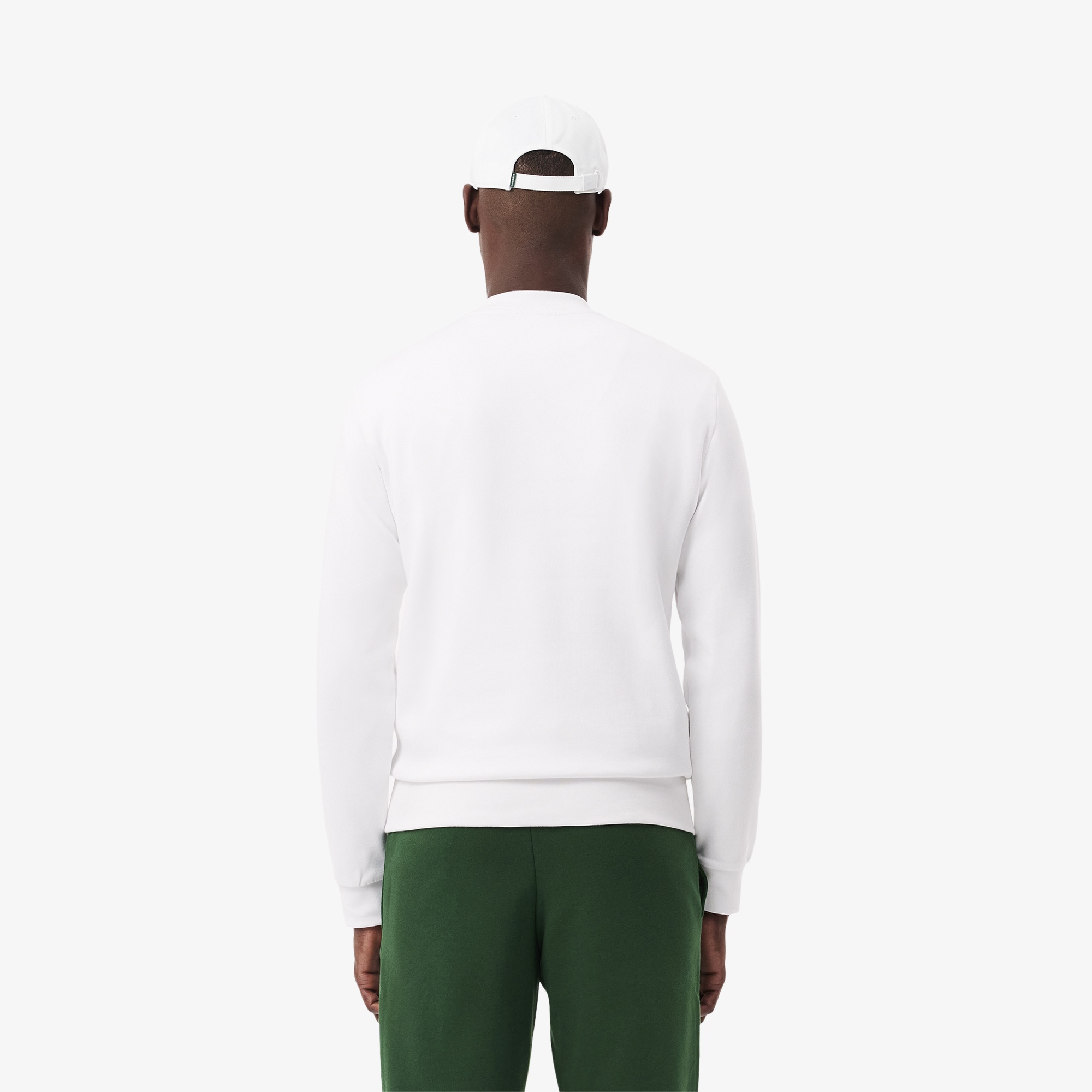 Lacoste Erkek Classic Fit Bisiklet Yaka Organik Pamuk Beyaz Sweatshirt