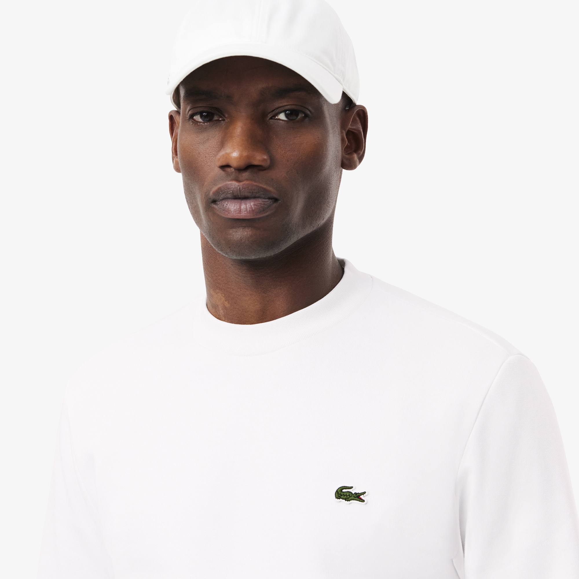 Lacoste Erkek Classic Fit Bisiklet Yaka Organik Pamuk Beyaz Sweatshirt