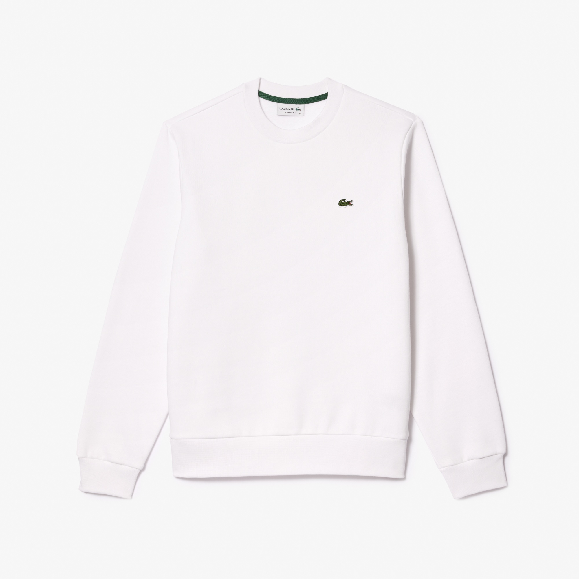 Lacoste Erkek Classic Fit Bisiklet Yaka Organik Pamuk Beyaz Sweatshirt
