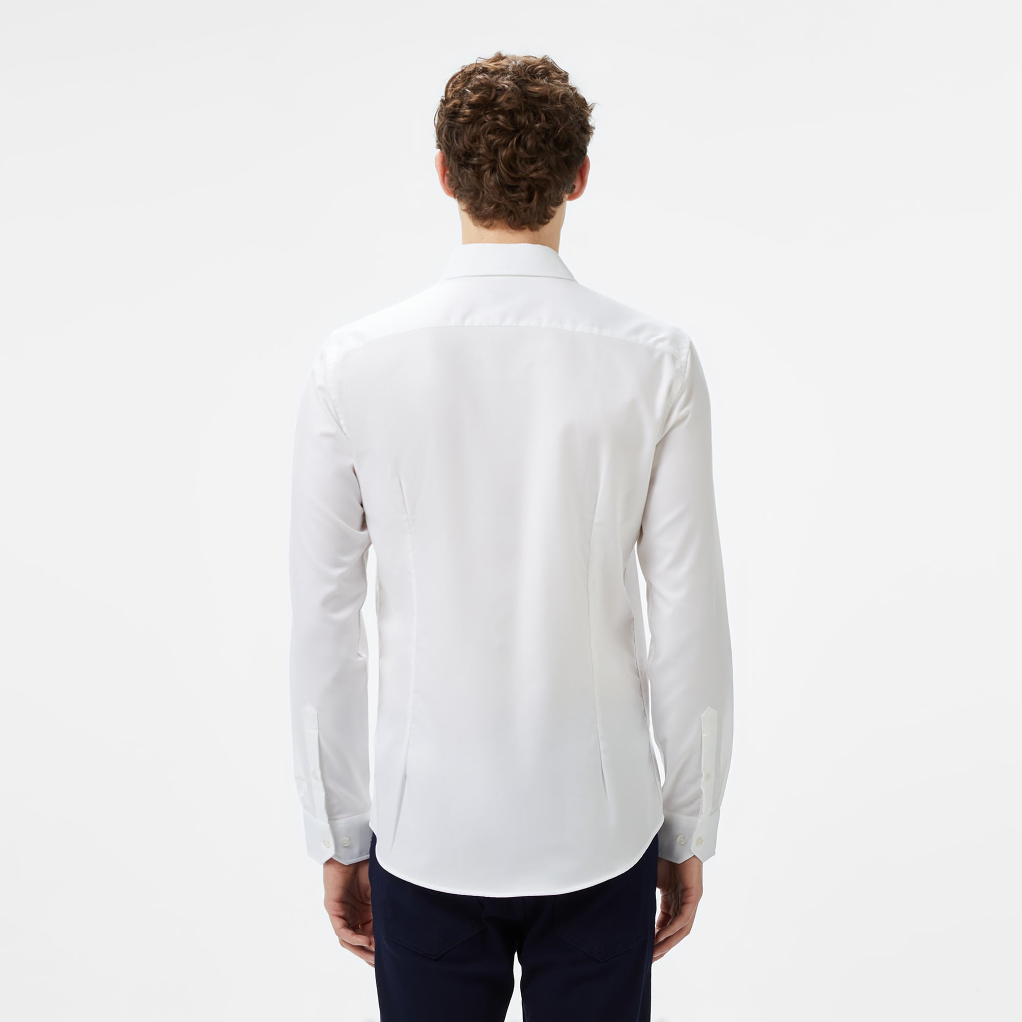 Lacoste Erkek Slim Fit Beyaz Gömlek görsel 5