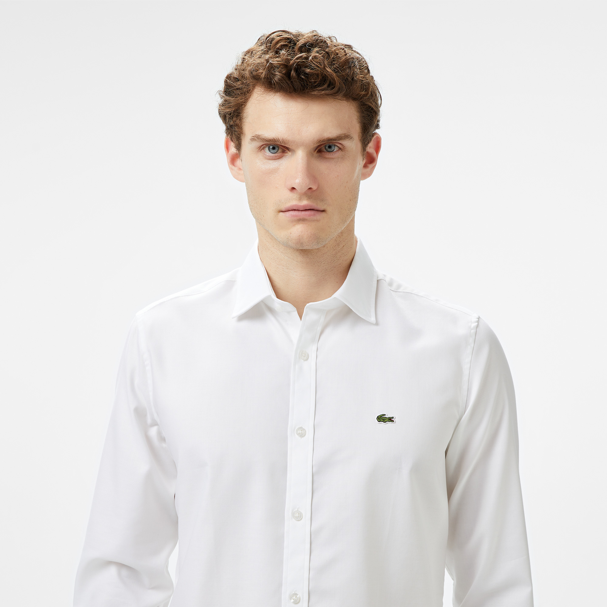 Lacoste Erkek Slim Fit Beyaz Gömlek görsel 2