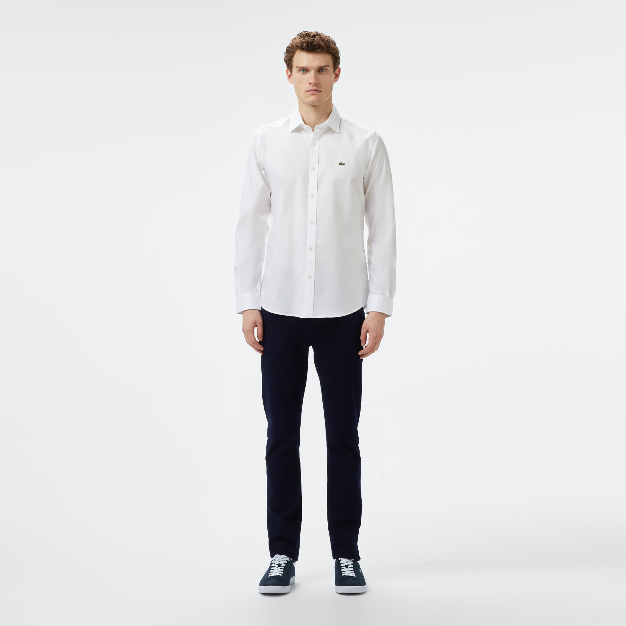 Lacoste Erkek Slim Fit Beyaz Gömlek görsel 6