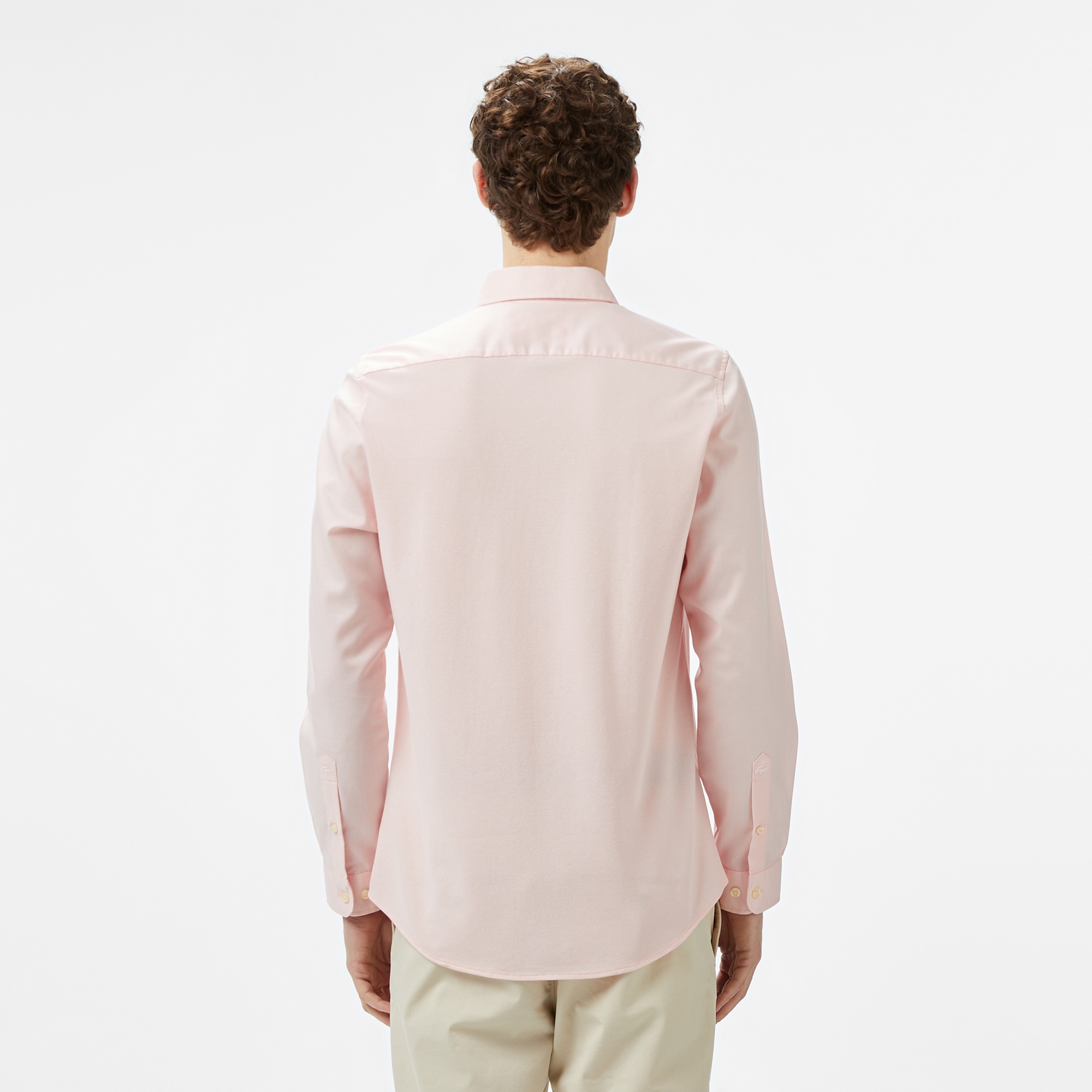 Lacoste Erkek Slim Fit Düğmeli Yaka Pembe Gömlek