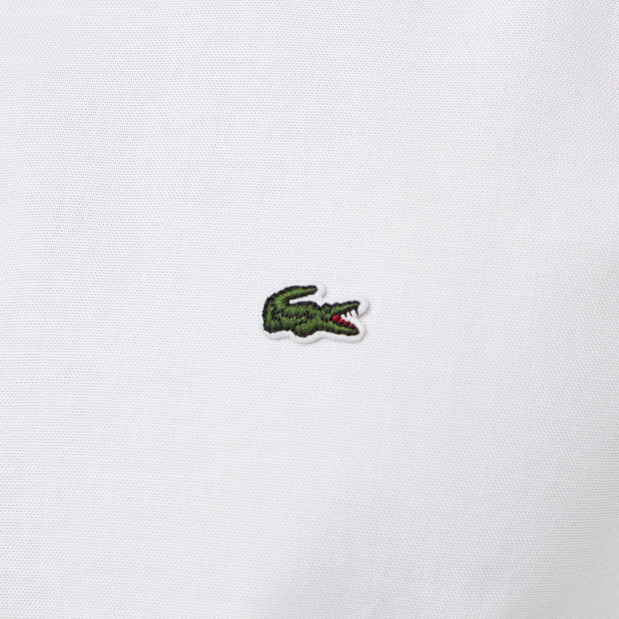 Erkek Slim Fit Düğmeli Yaka Beyaz Gömlek