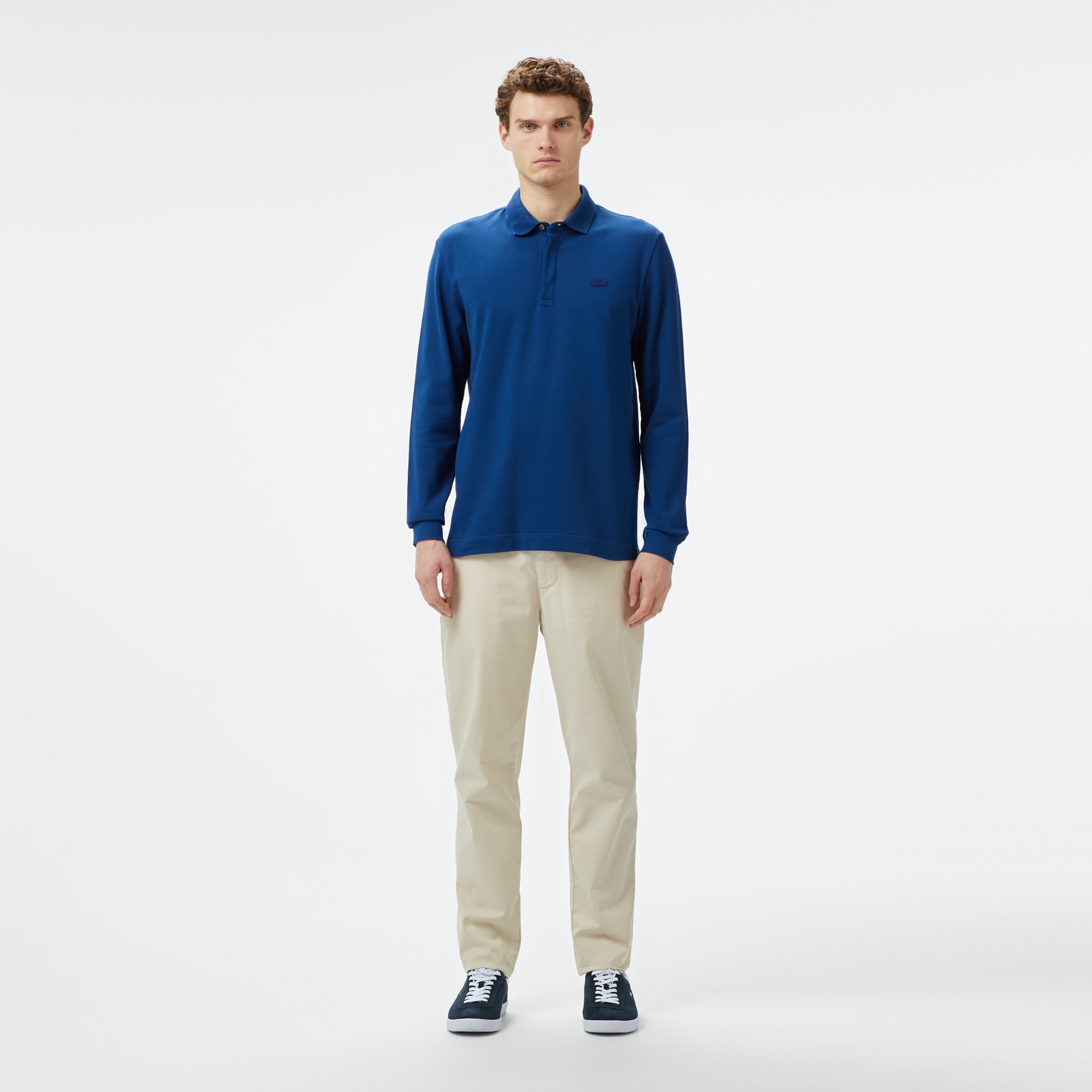 Lacoste Paris Erkek Regular Fit Uzun Kollu Lacivert Polo