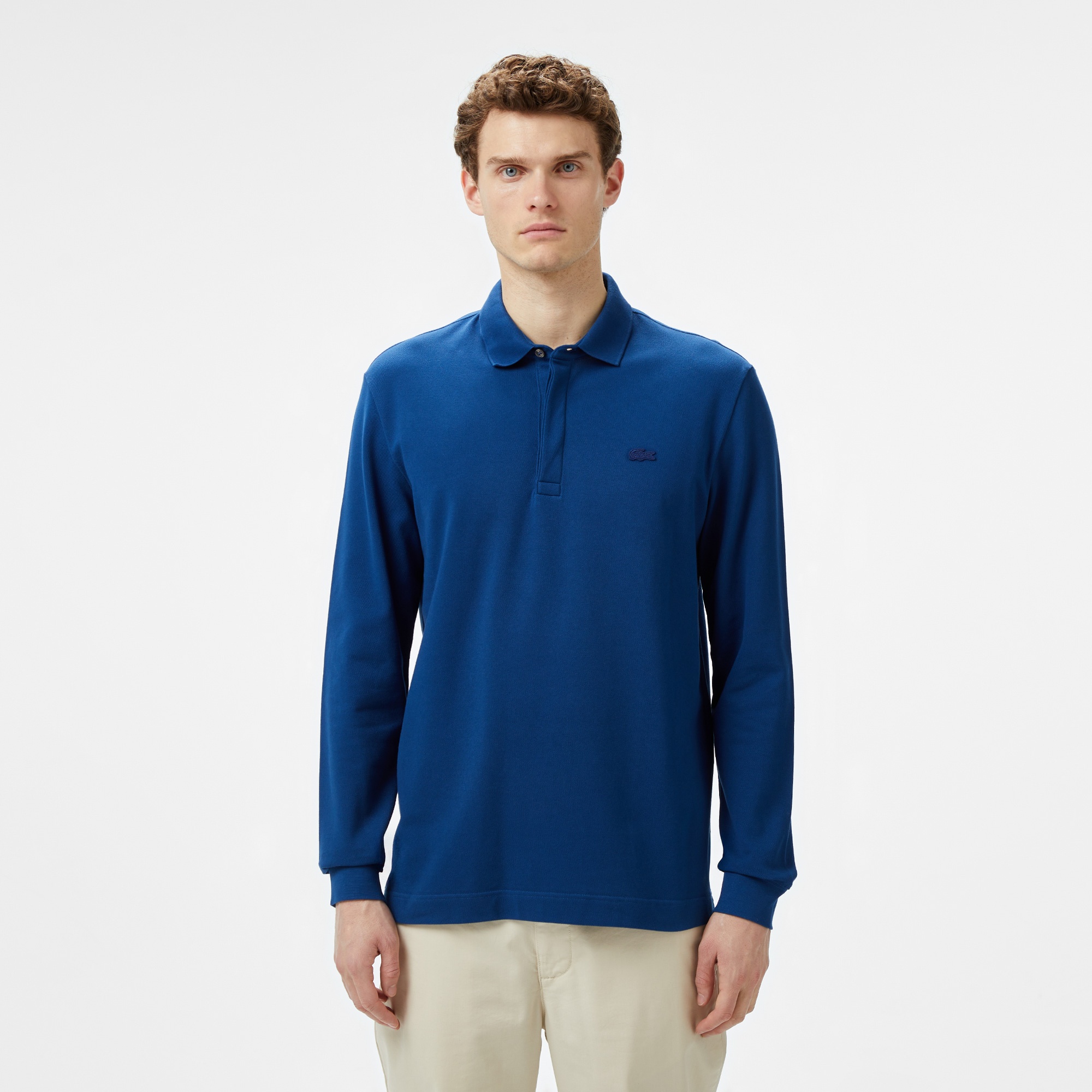 Lacoste Paris Erkek Regular Fit Uzun Kollu Lacivert Polo