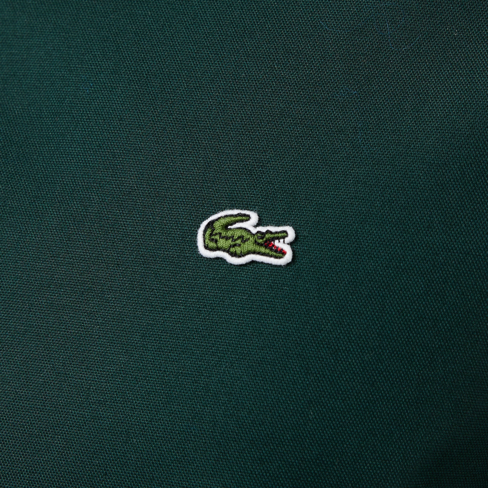 Erkek Slim Fit Düğmeli Yaka Koyu Yeşil Gömlek