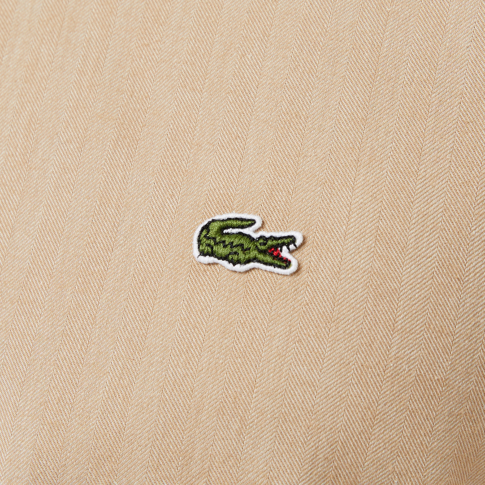 Lacoste Erkek Slim Fit Düğmeli Yaka Kahverengi Gömlek