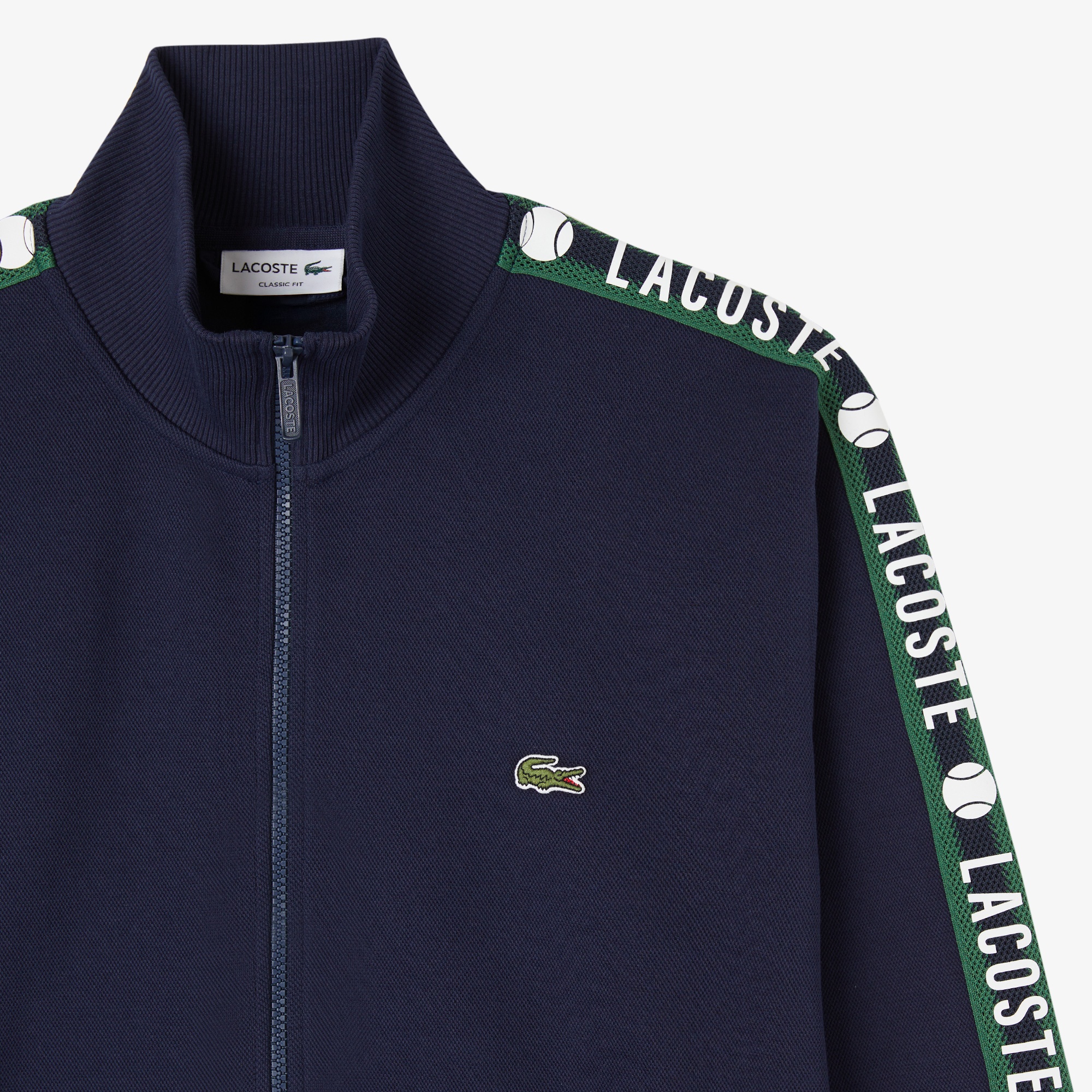 Lacoste Erkek Fermuarlı Baskılı Lacivert Sweatshirt